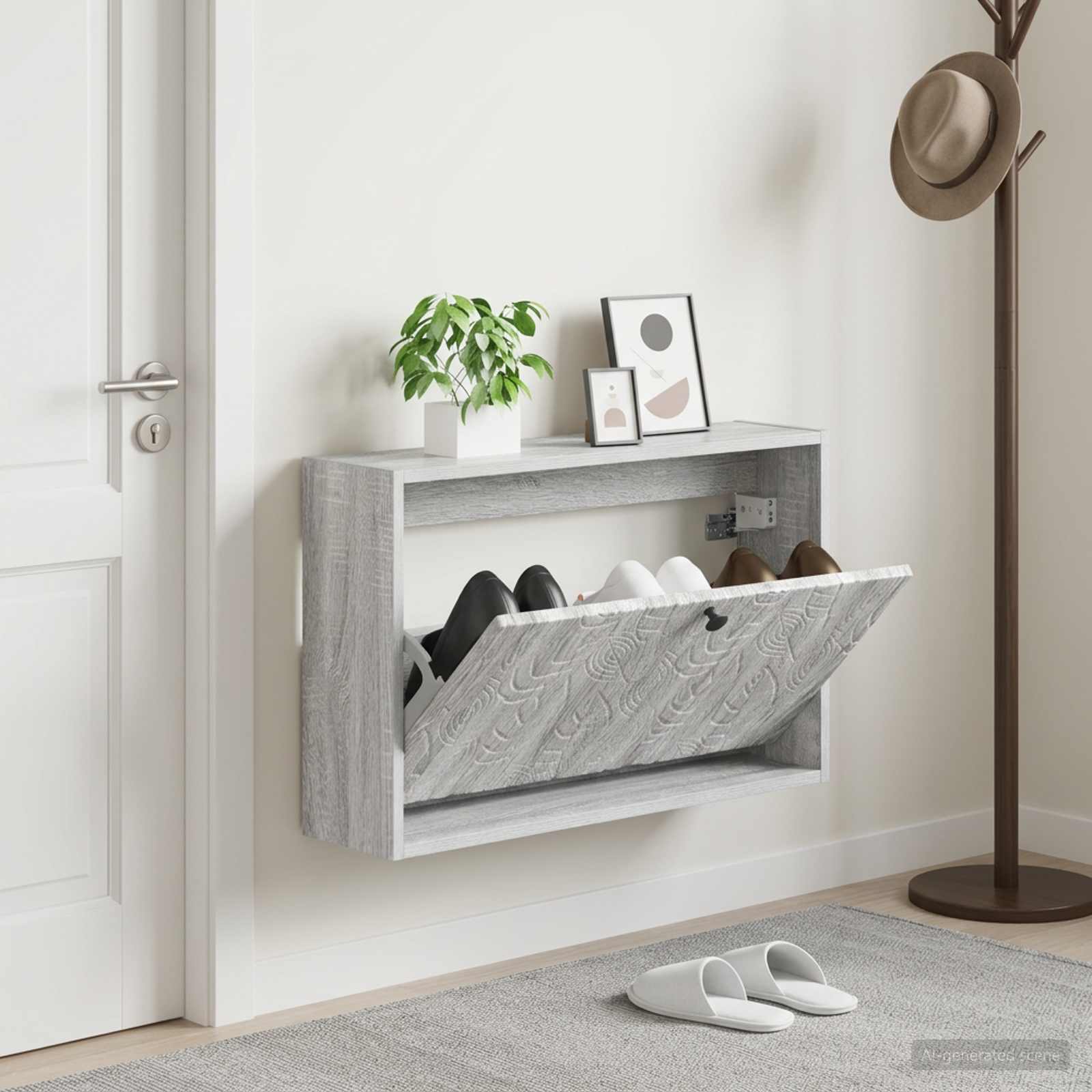 Wandmontierter Schuhschrank DELFT 71 x 17 x 43 cm Holzwerkstoff
