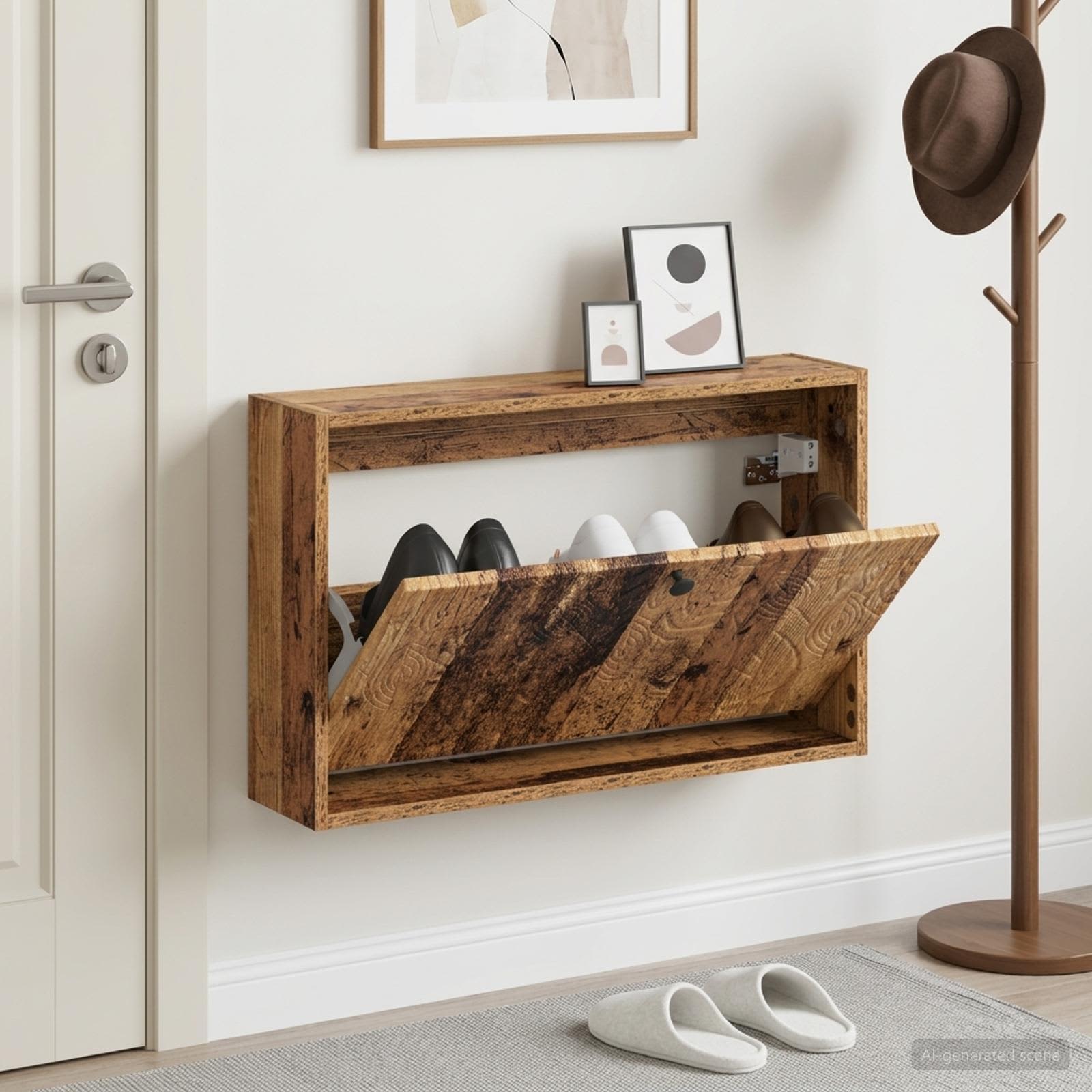 Wandmontierter Schuhschrank DELFT 71 x 17 x 43 cm Holzwerkstoff