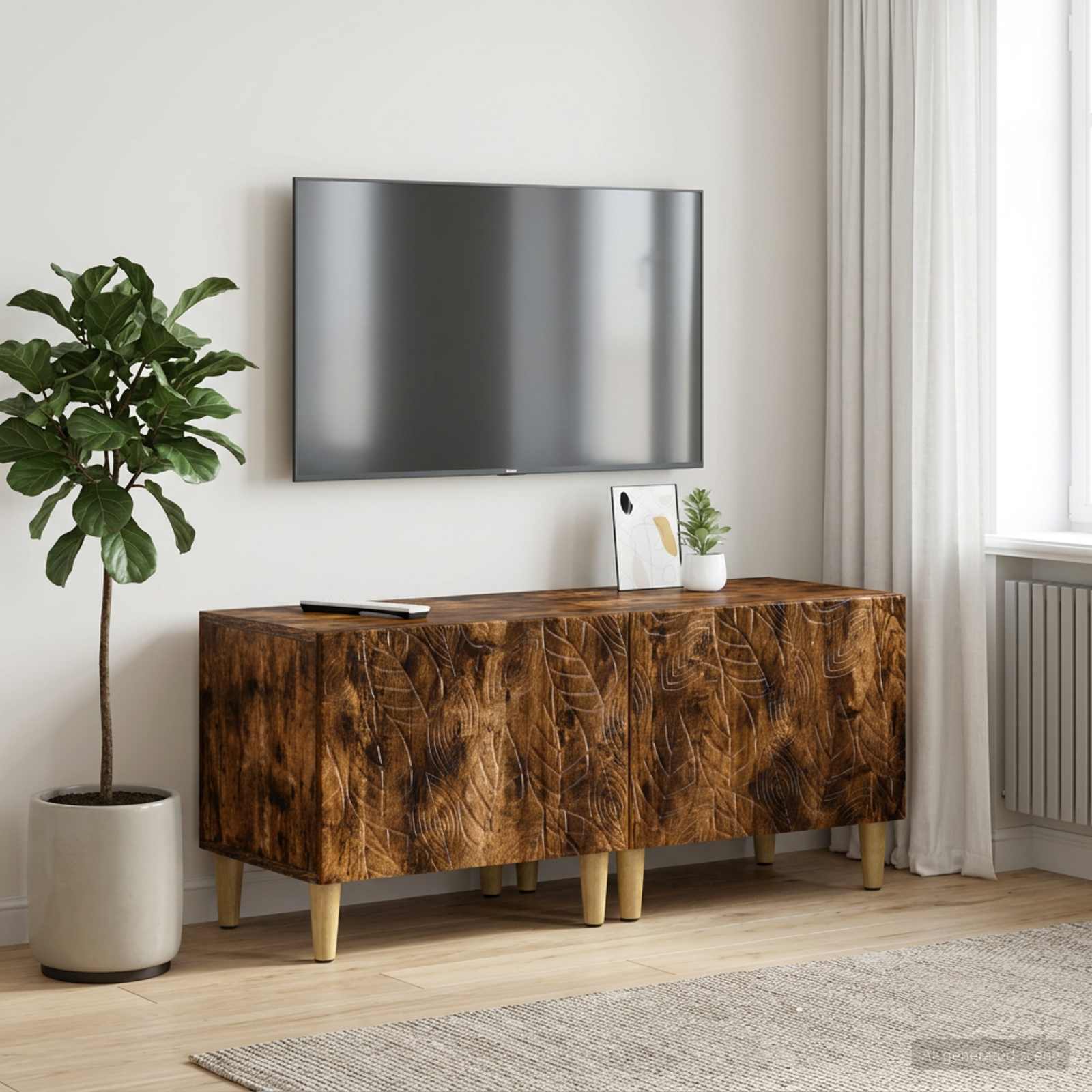 TV-Schrank Raucheiche Holzwerkstoff