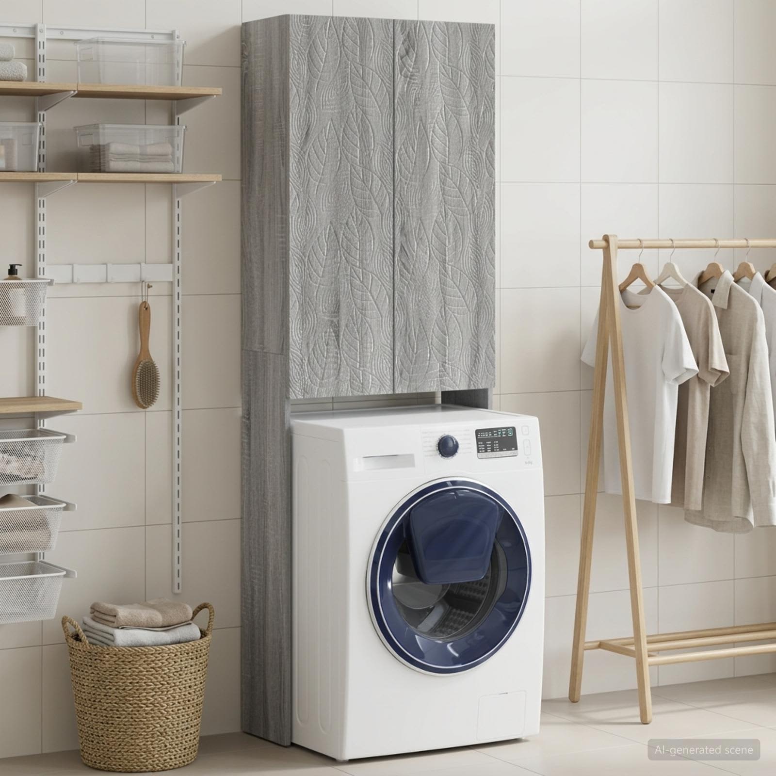 Toilettenschrank DELFT Sonoma-Grau 66 x 25,5 x 190 cm