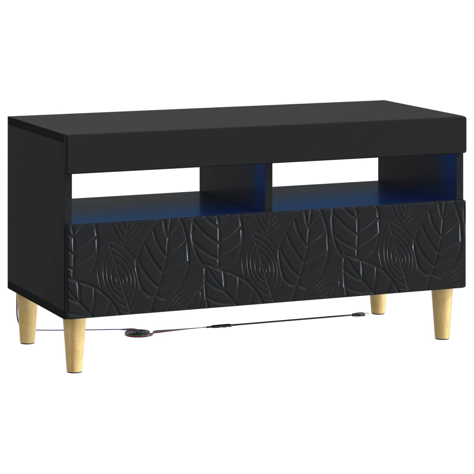 LED-TV-Schrank Schwarz Holzwerkstoff