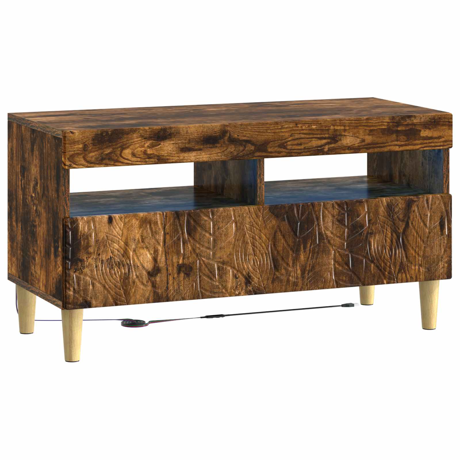 LED-TV-Schrank Raucheiche Holzwerkstoff