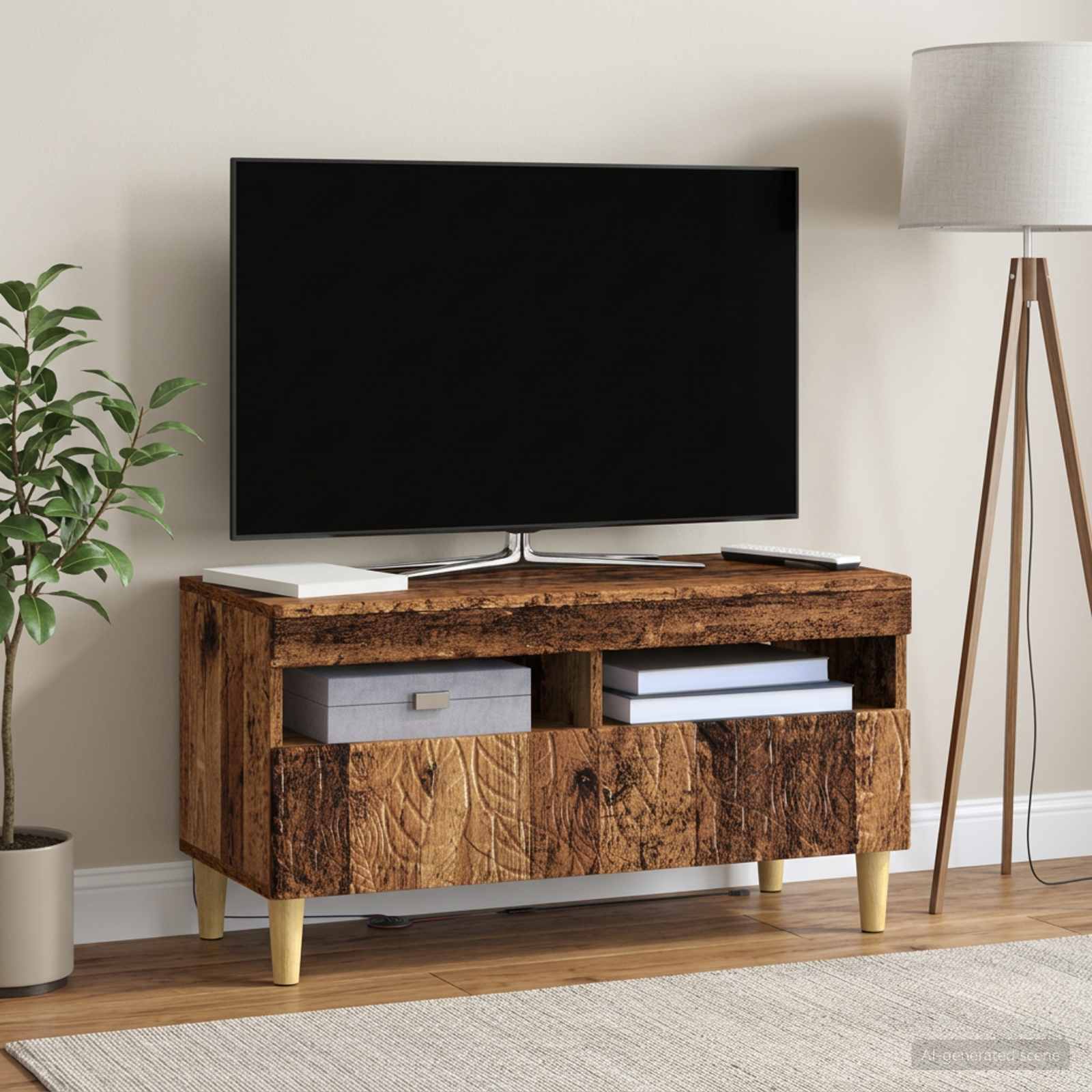 LED-TV-Schrank Altholz Holzwerkstoff