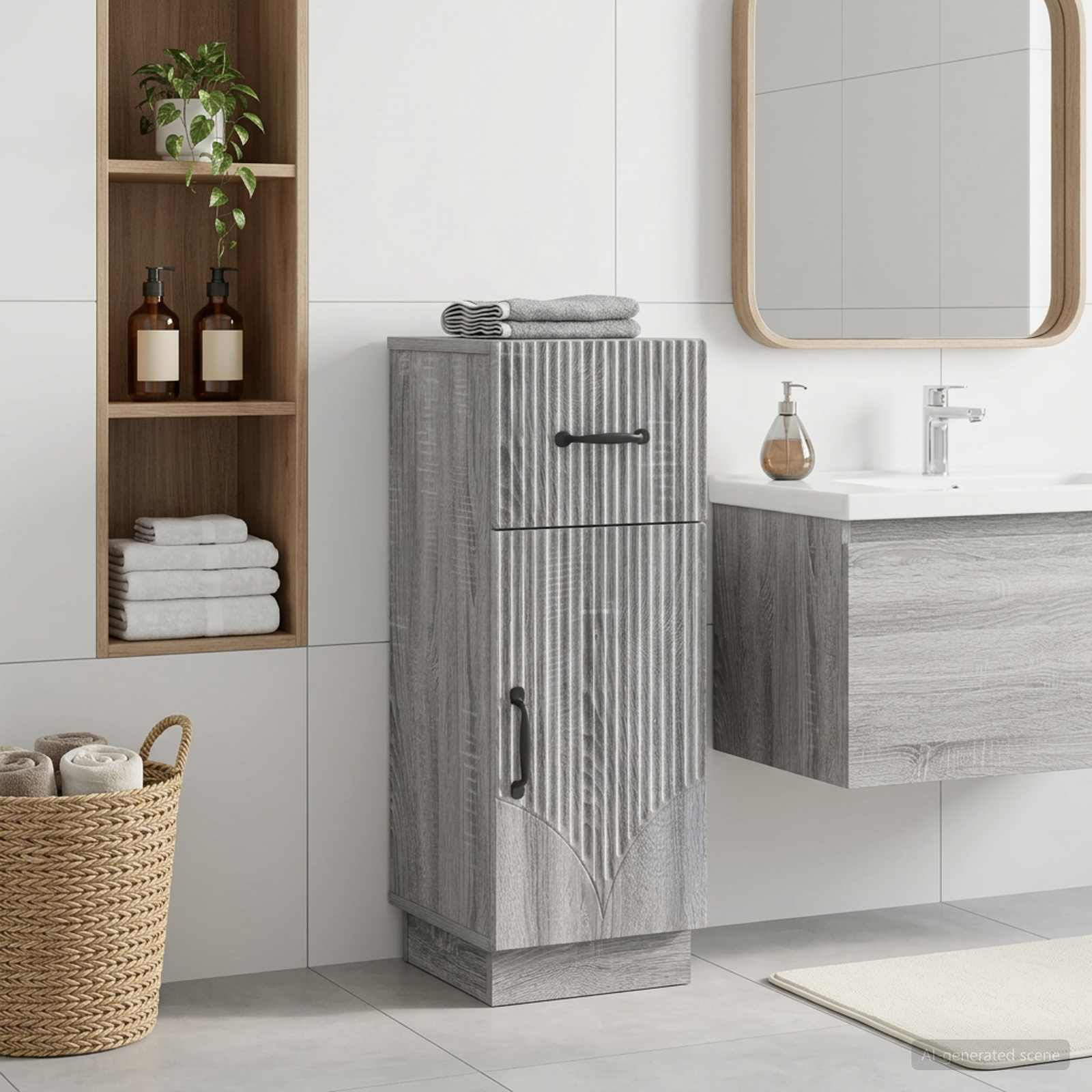 Badezimmer Aufbewahrungsschrank HOORN Sonoma-Grau
