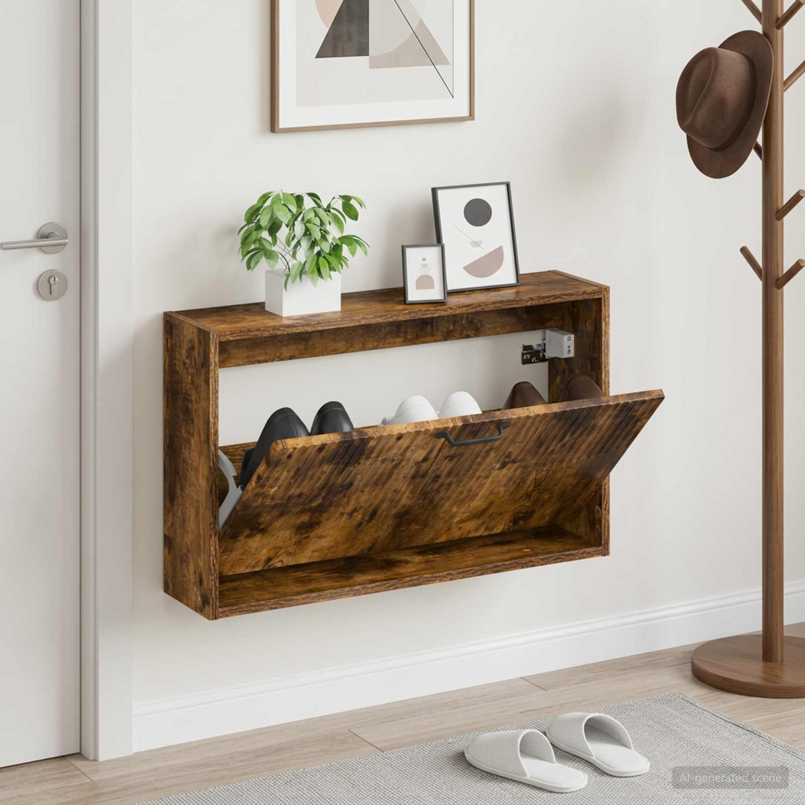Wandmontierter Schuhschrank HOORN 71 x 17 x 43 cm Holzwerkstoff