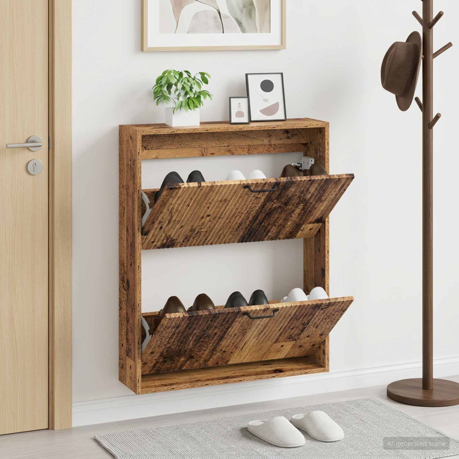 Wandmontierter Schuhschrank HOORN 71 x 17 x 86 cm Holzwerkstoff