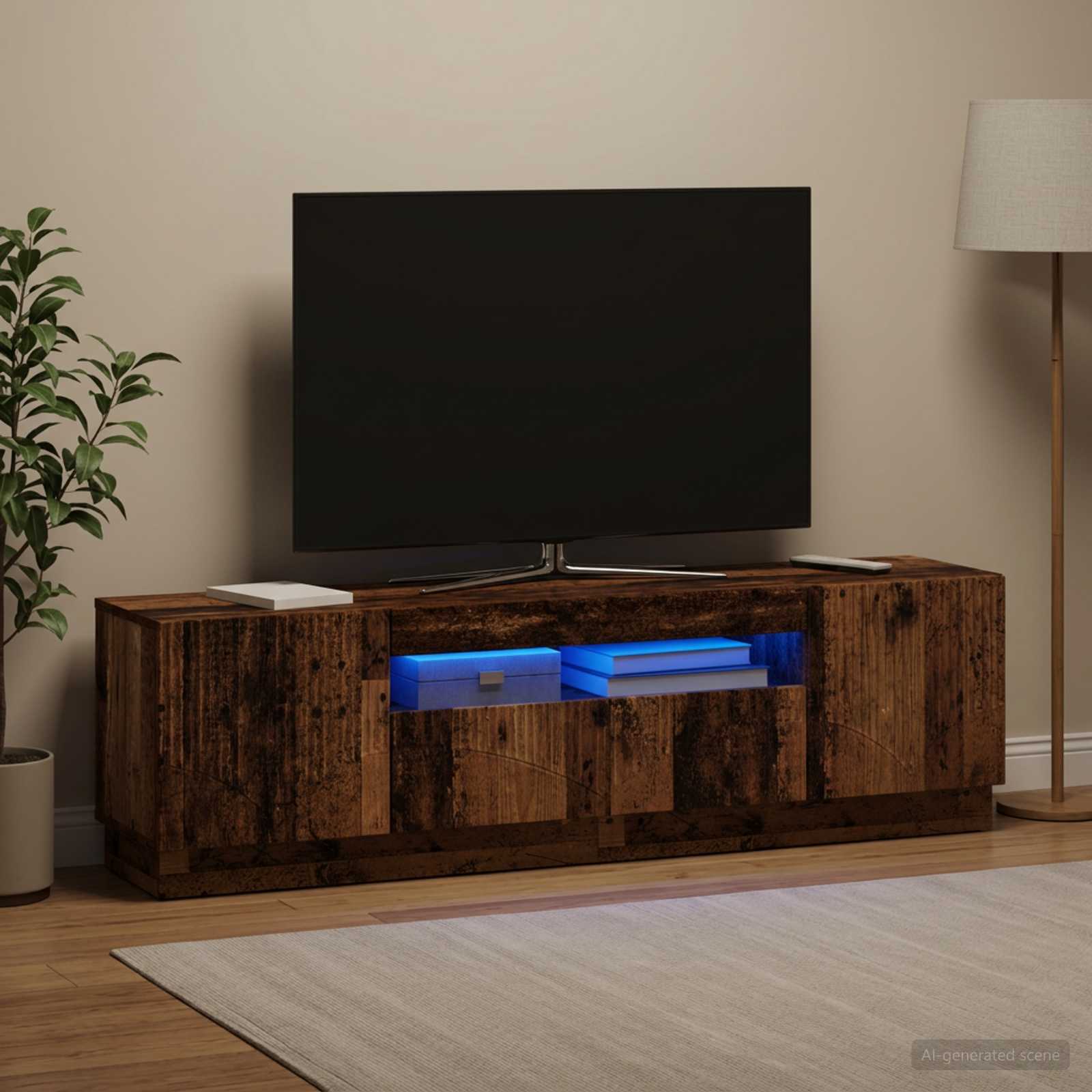 LED-TV-Schrank Altholz Holzwerkstoff