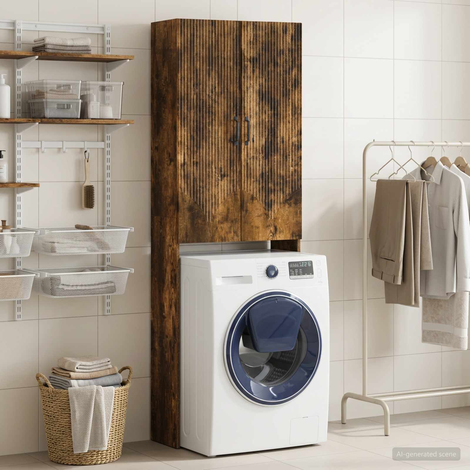 Toilettenschrank HOORN Raucheiche 66 x 25,5 x 190 cm