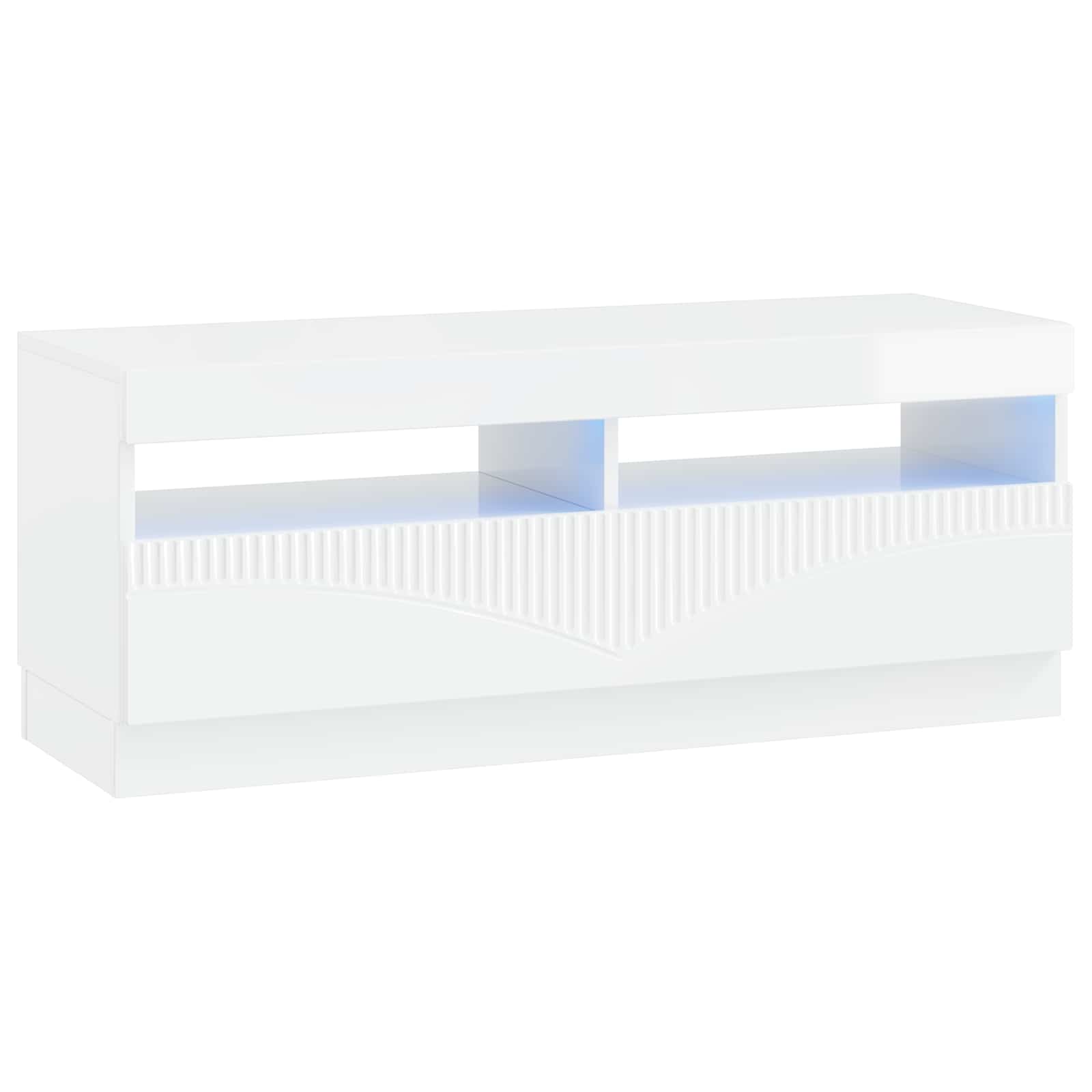 LED-TV-Schrank Hochglanz Weiß Holzwerkstoff