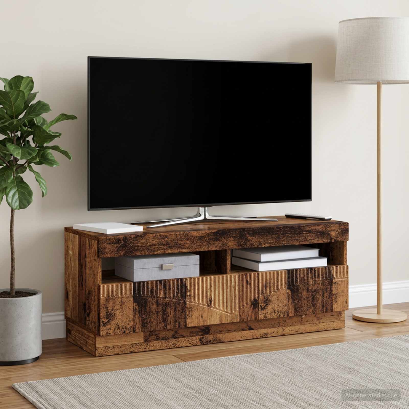 LED-TV-Schrank Altholz Holzwerkstoff