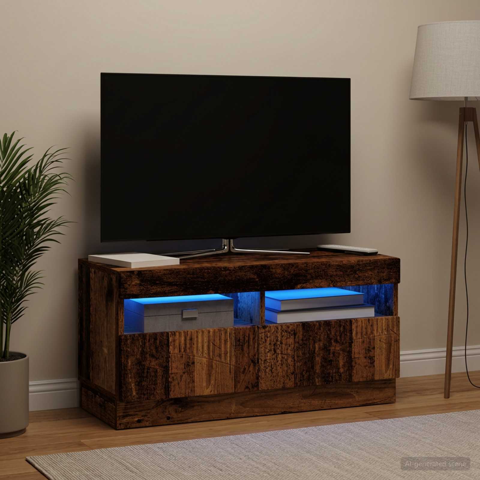 LED-TV-Schrank Altholz Holzwerkstoff