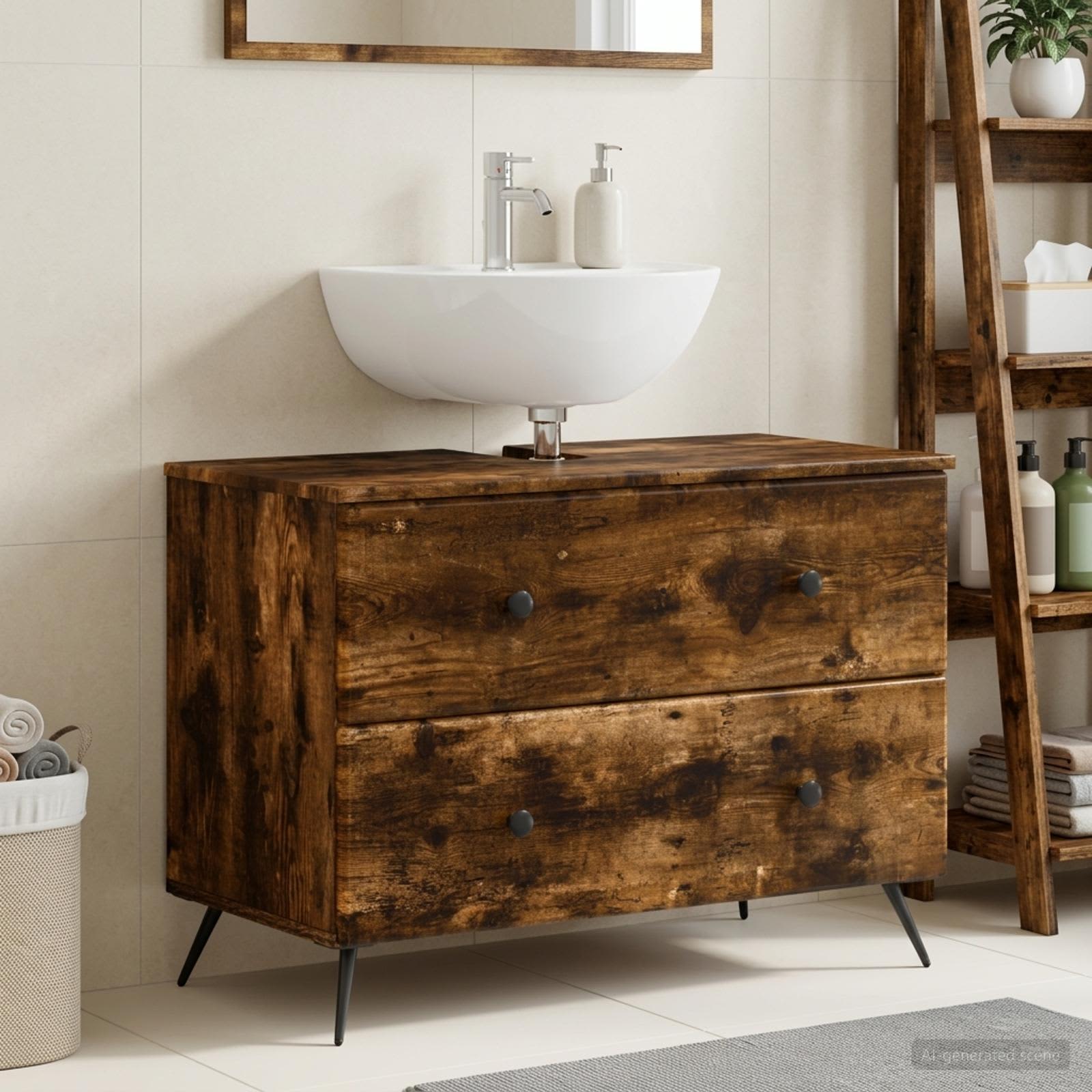 Waschbeckenschrank BREDA Raucheiche 82 x 41 x 59 cm