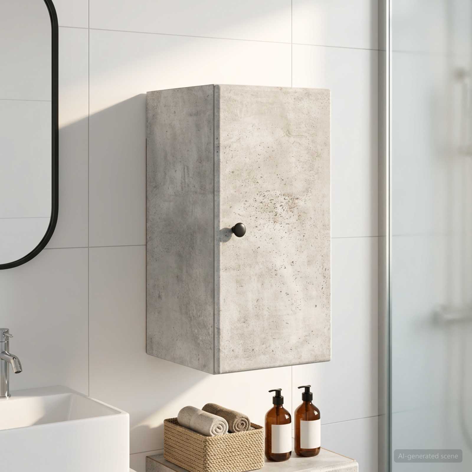 Badezimmer-Wandschrank BREDA Betongrau 30 x 31 x 59 cm