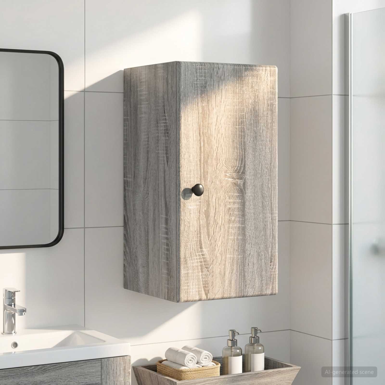 Badezimmer-Wandschrank BREDA Sonoma-Grau 30 x 31 x 59 cm