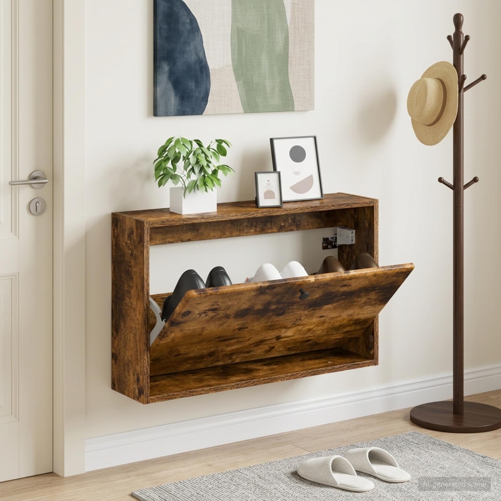 Wandmontierter Schuhschrank BREDA 71 x 17 x 43 cm Holzwerkstoff