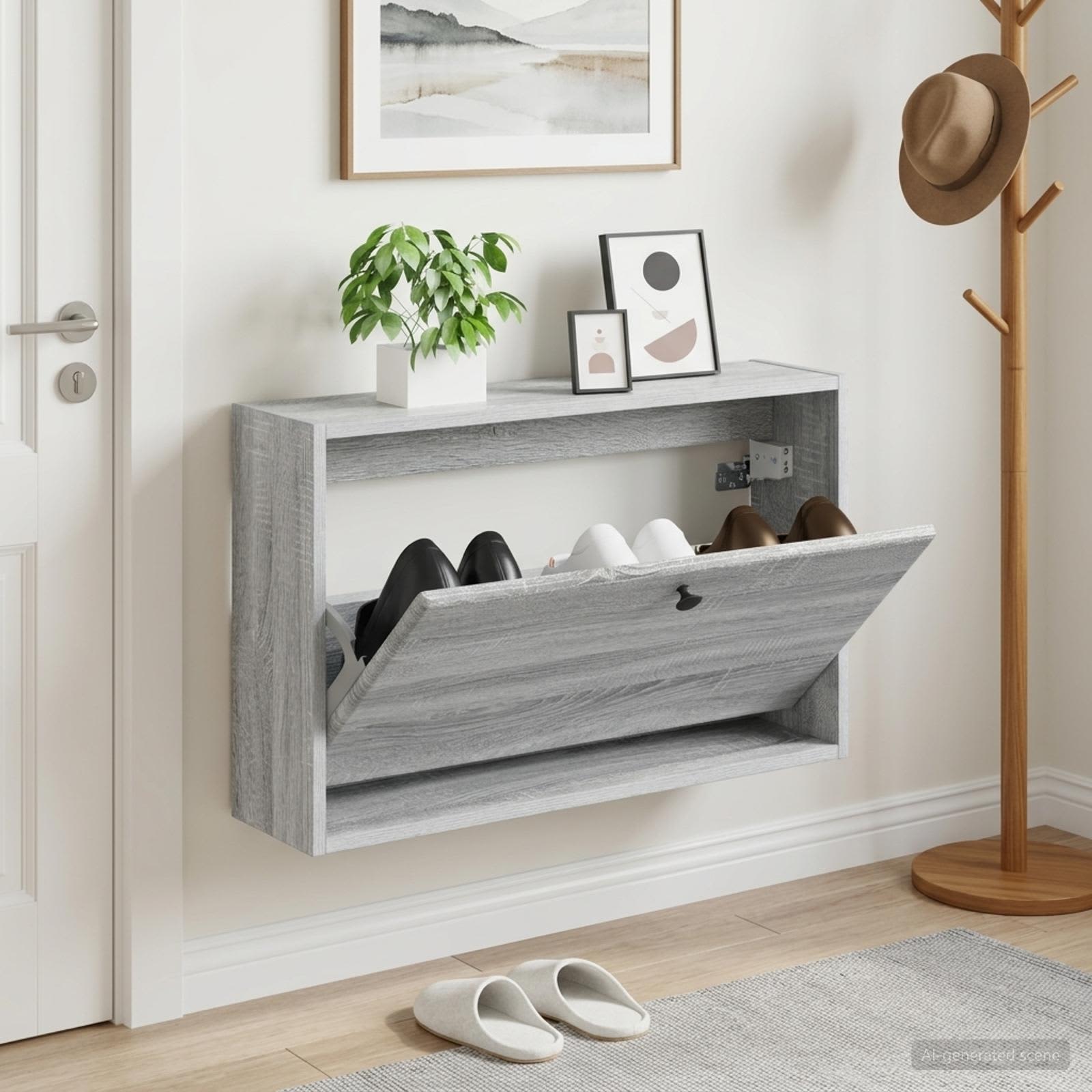 Wandmontierter Schuhschrank BREDA 71 x 17 x 43 cm Holzwerkstoff