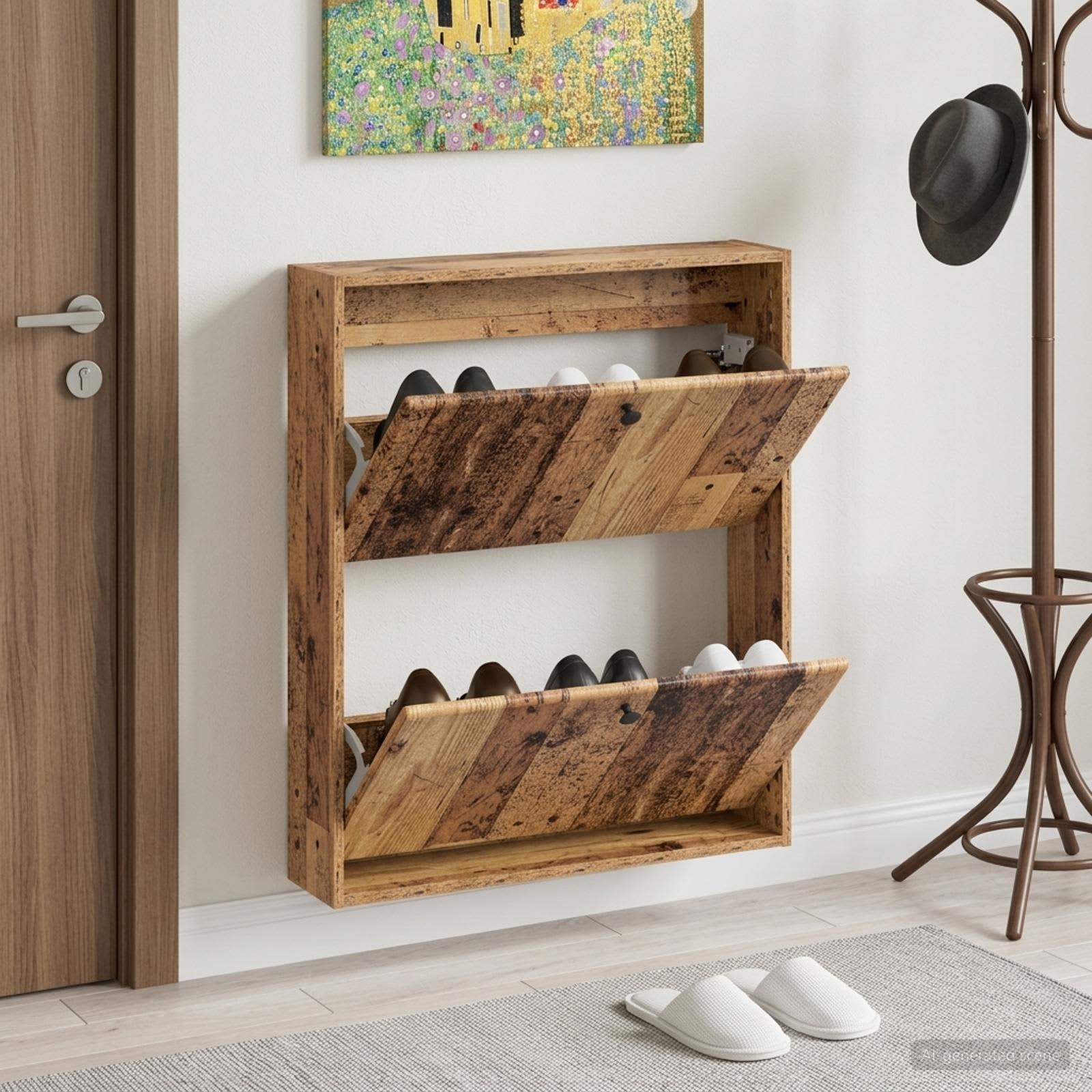 Wandmontierter Schuhschrank BREDA 71 x 17 x 86 cm Holzwerkstoff