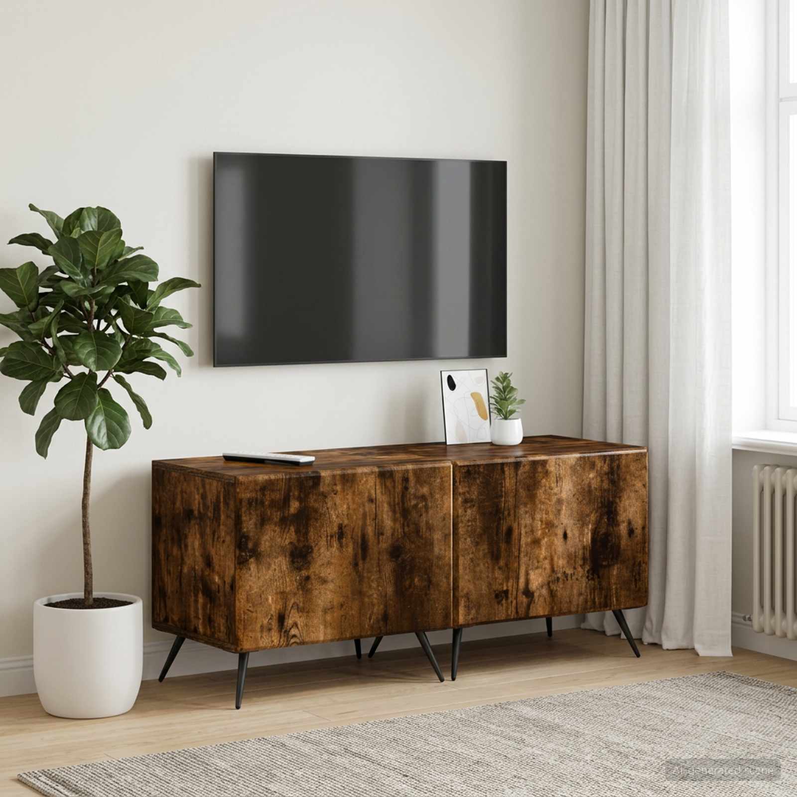 TV-Schrank Raucheiche Holzwerkstoff
