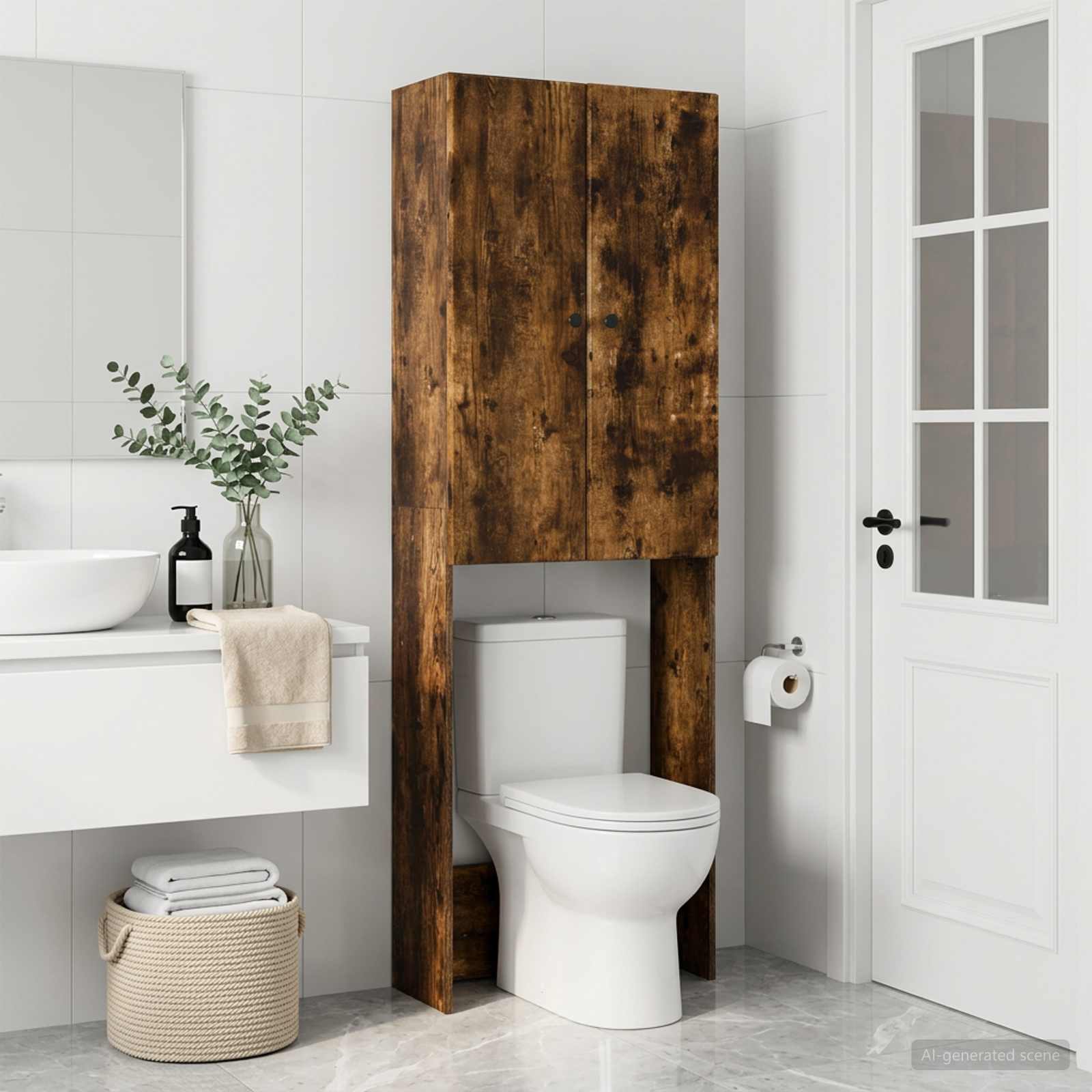 Toilettenschrank BREDA Raucheiche 66 x 25,5 x 190 cm