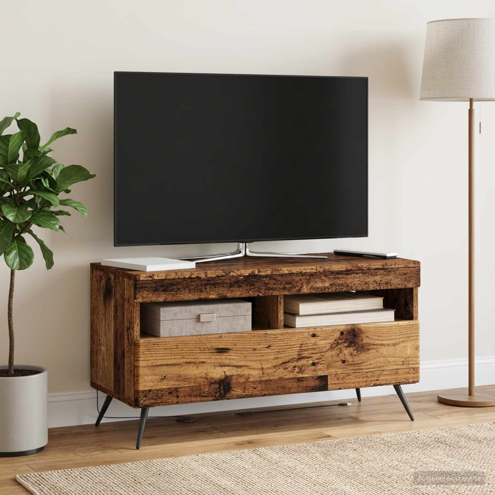 LED-TV-Schrank Altholz Holzwerkstoff