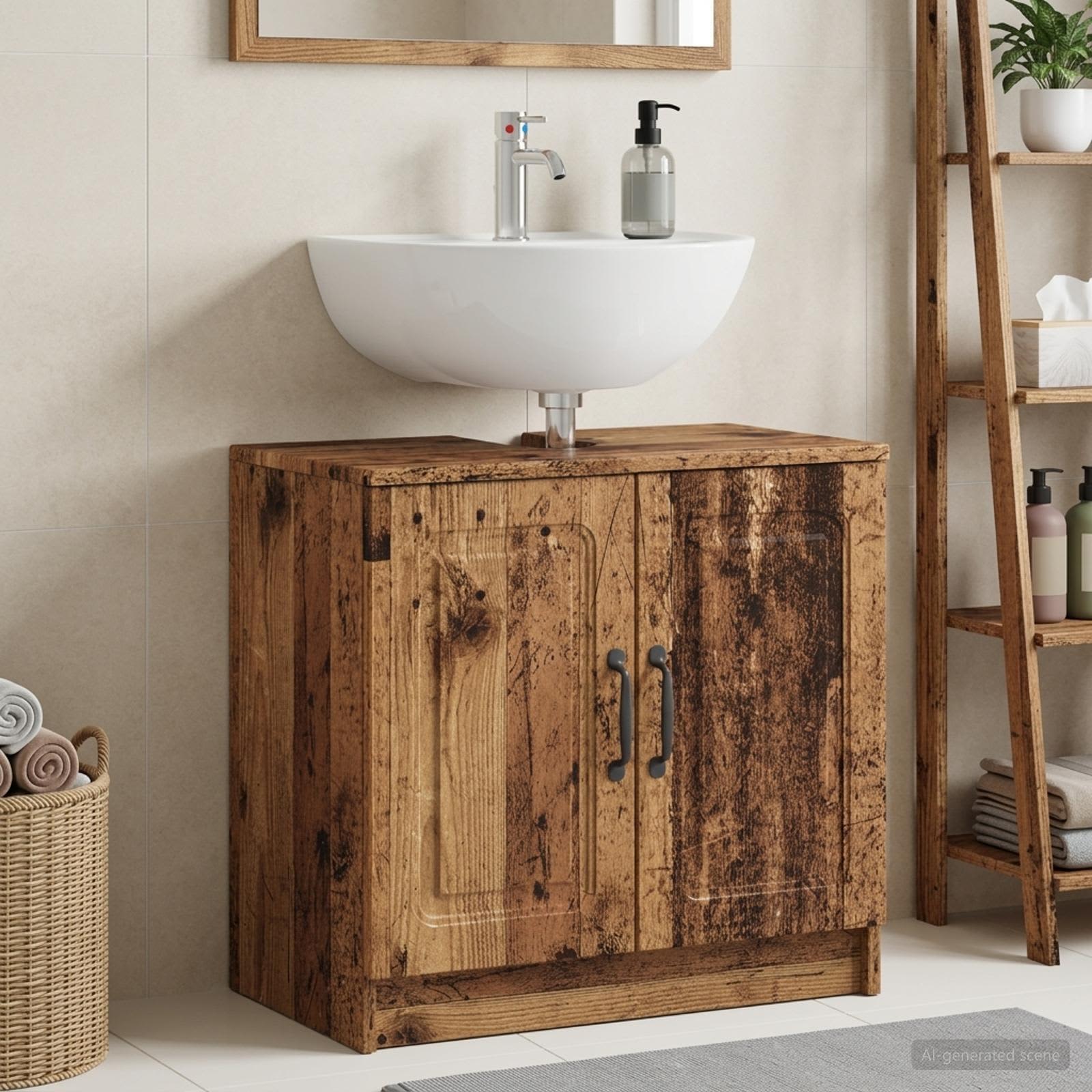Waschbeckenschrank UTRECHT Altholz 59,5 x 31,5 x 59 cm