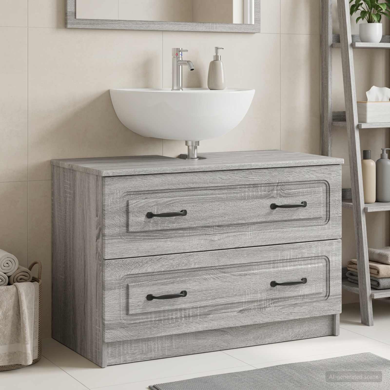 Waschbeckenschrank UTRECHT Sonoma-Grau 82 x 41 x 56 cm