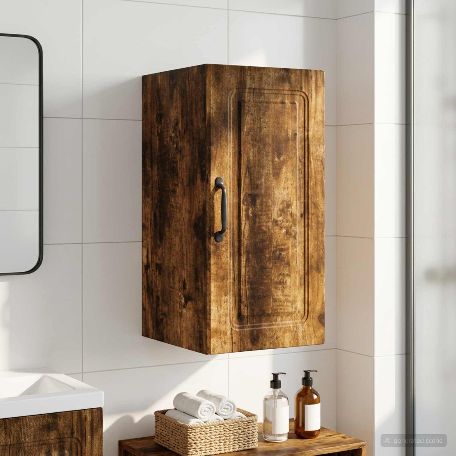Badezimmer-Wandschrank UTRECHT Raucheiche 30 x 31 x 59 cm