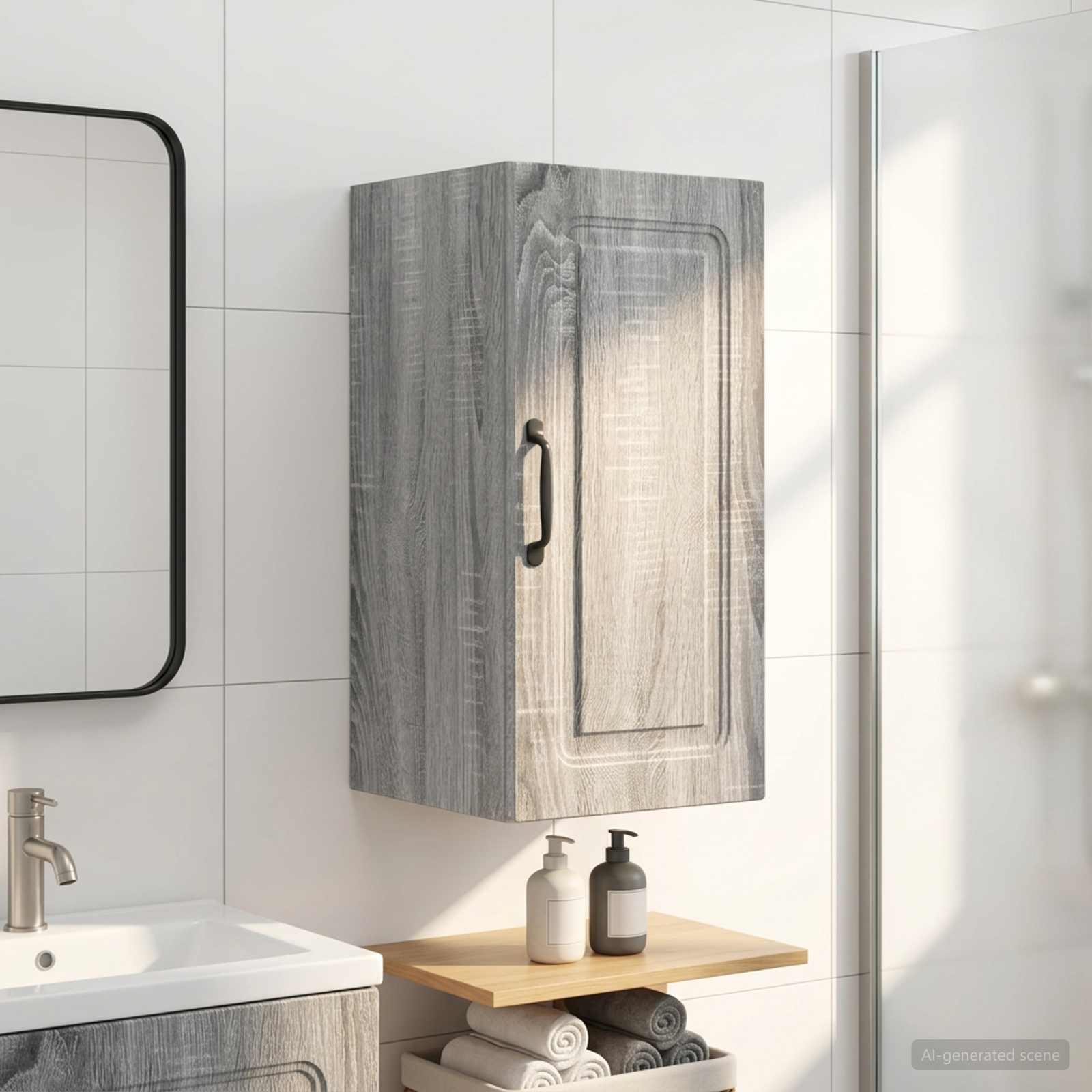 Badezimmer-Wandschrank UTRECHT Sonoma-Grau 30 x 31 x 59 cm