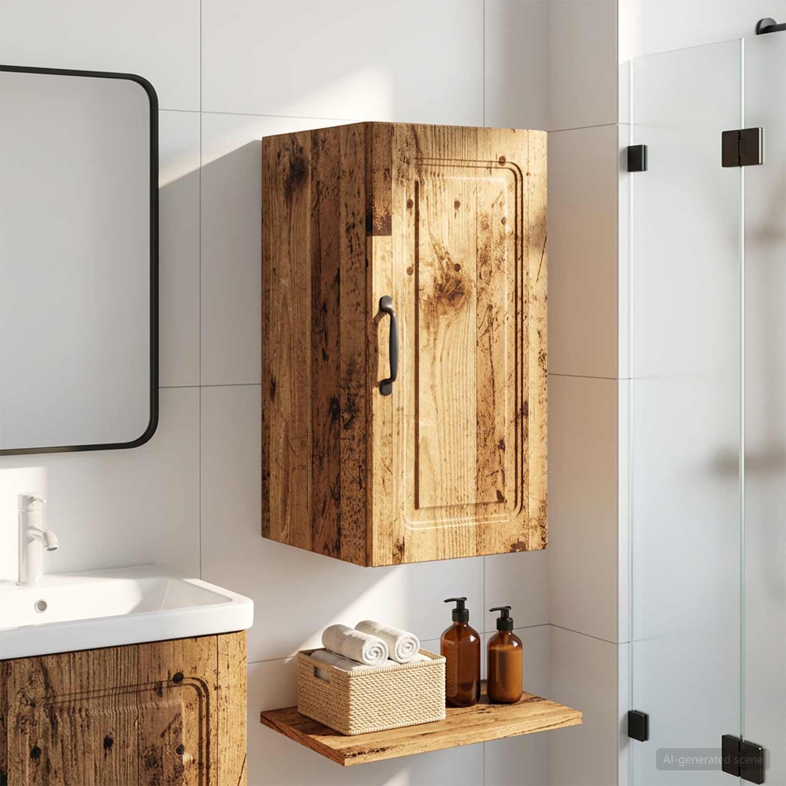 Badezimmer-Wandschrank UTRECHT Altholz 30 x 31 x 59 cm