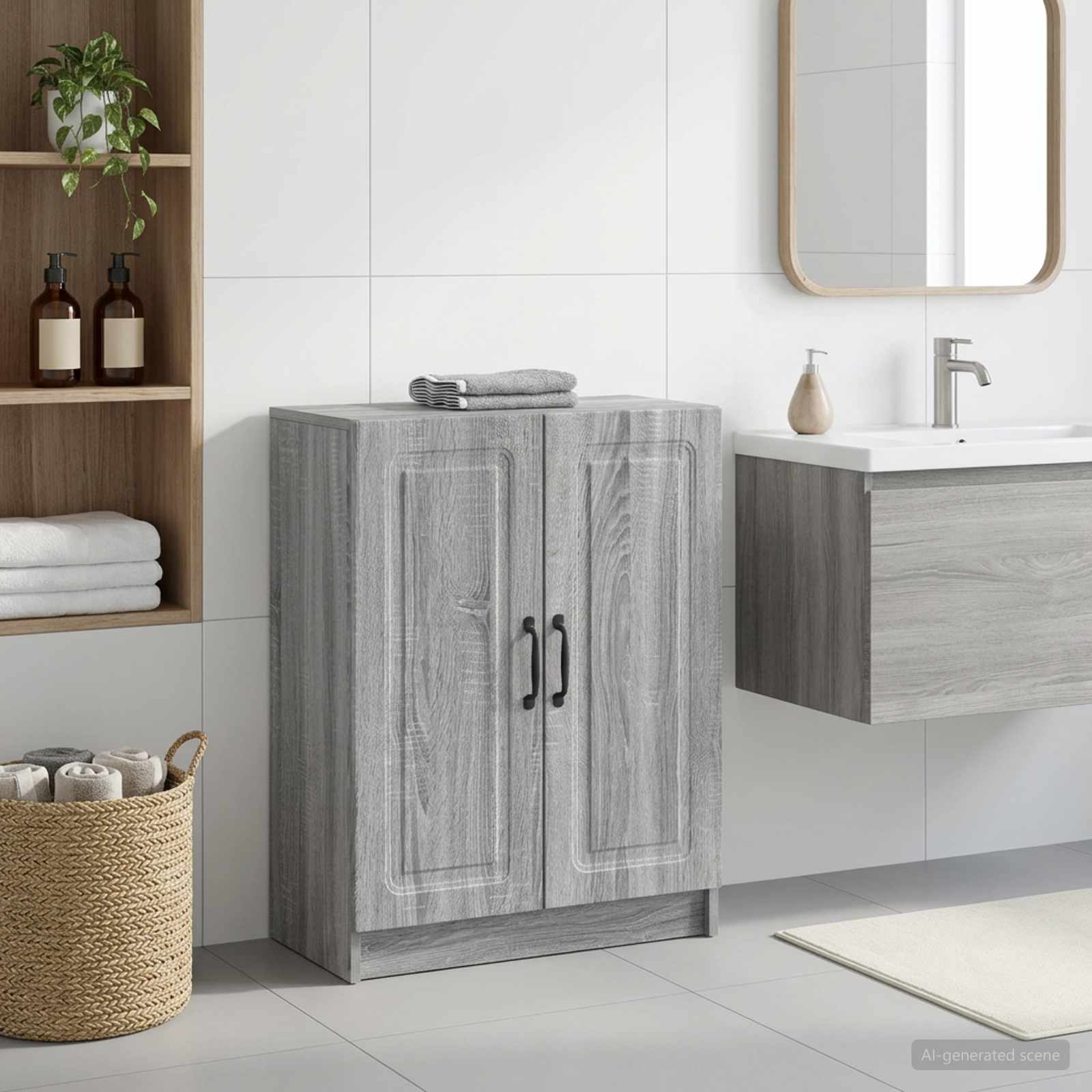 Badezimmer Aufbewahrungsschrank UTRECHT Sonoma-Grau