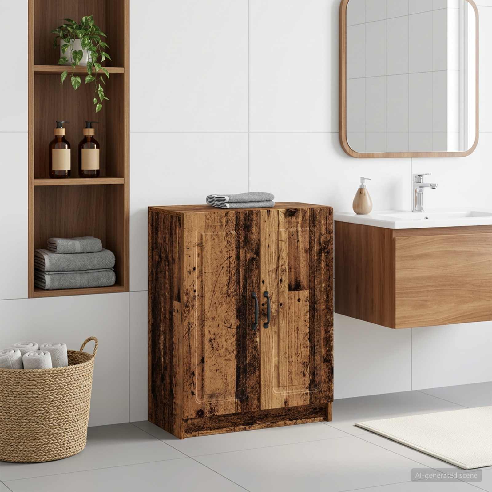 Badezimmer Aufbewahrungsschrank UTRECHT Altholz