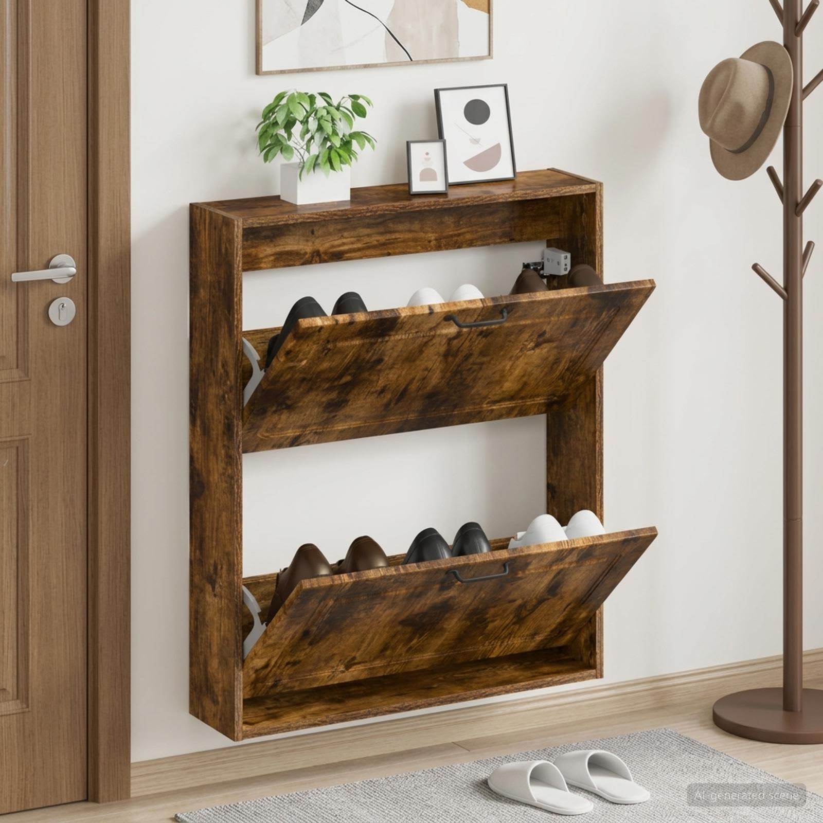 Wandmontierter Schuhschrank UTRECHT 71 x 17 x 86 cm