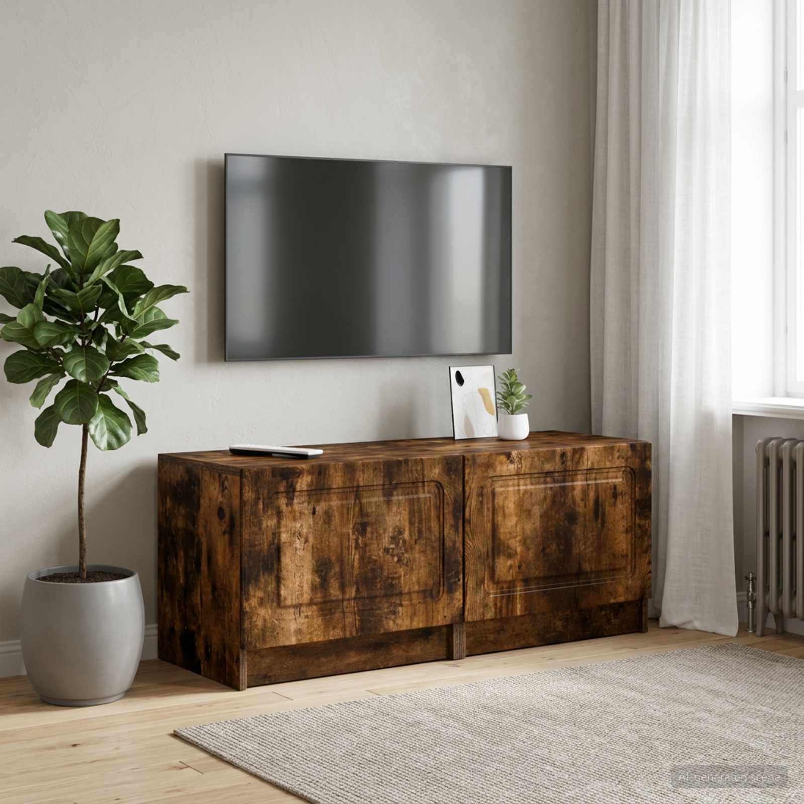 TV-Schrank Raucheiche Holzwerkstoff