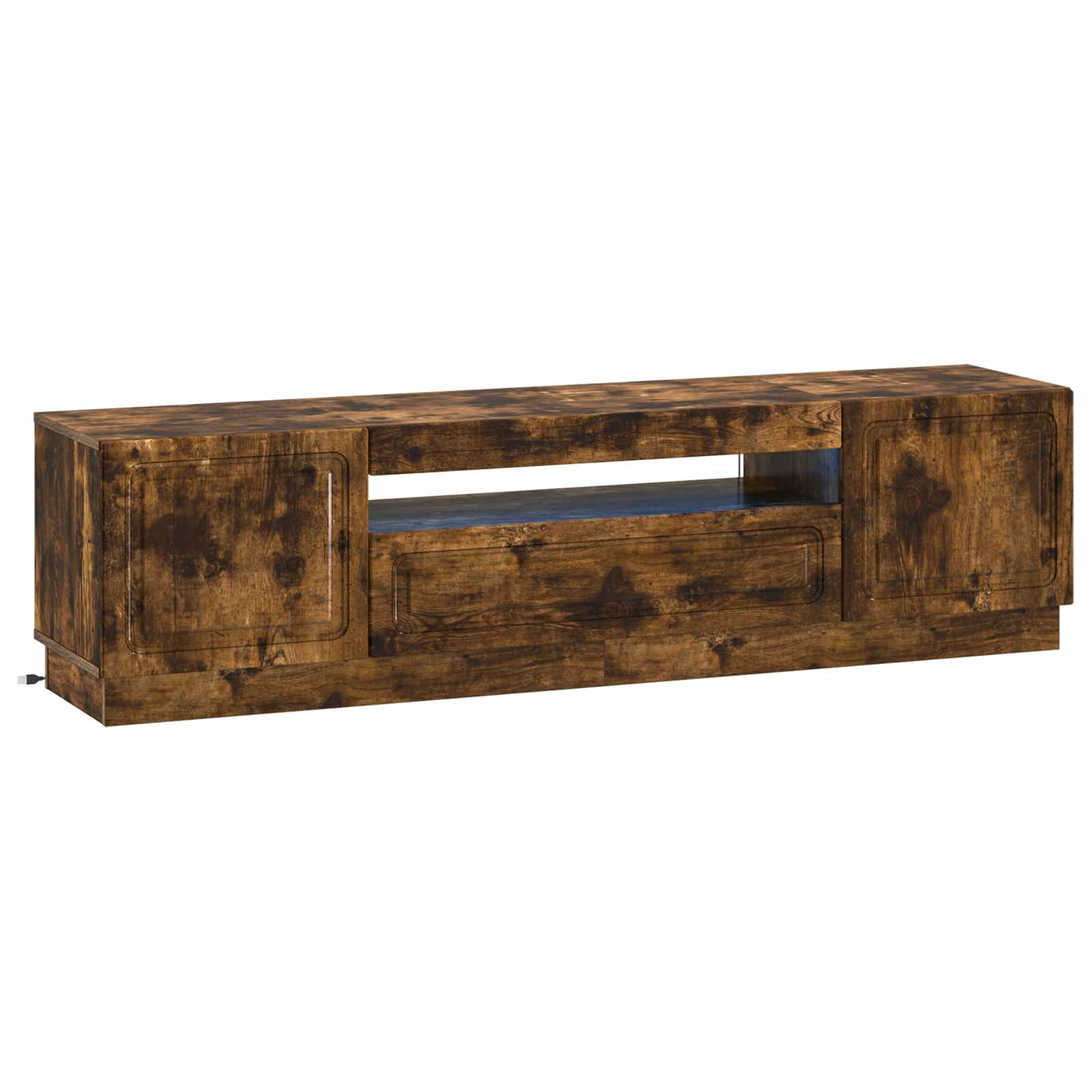 LED-TV-Schrank Raucheiche Holzwerkstoff