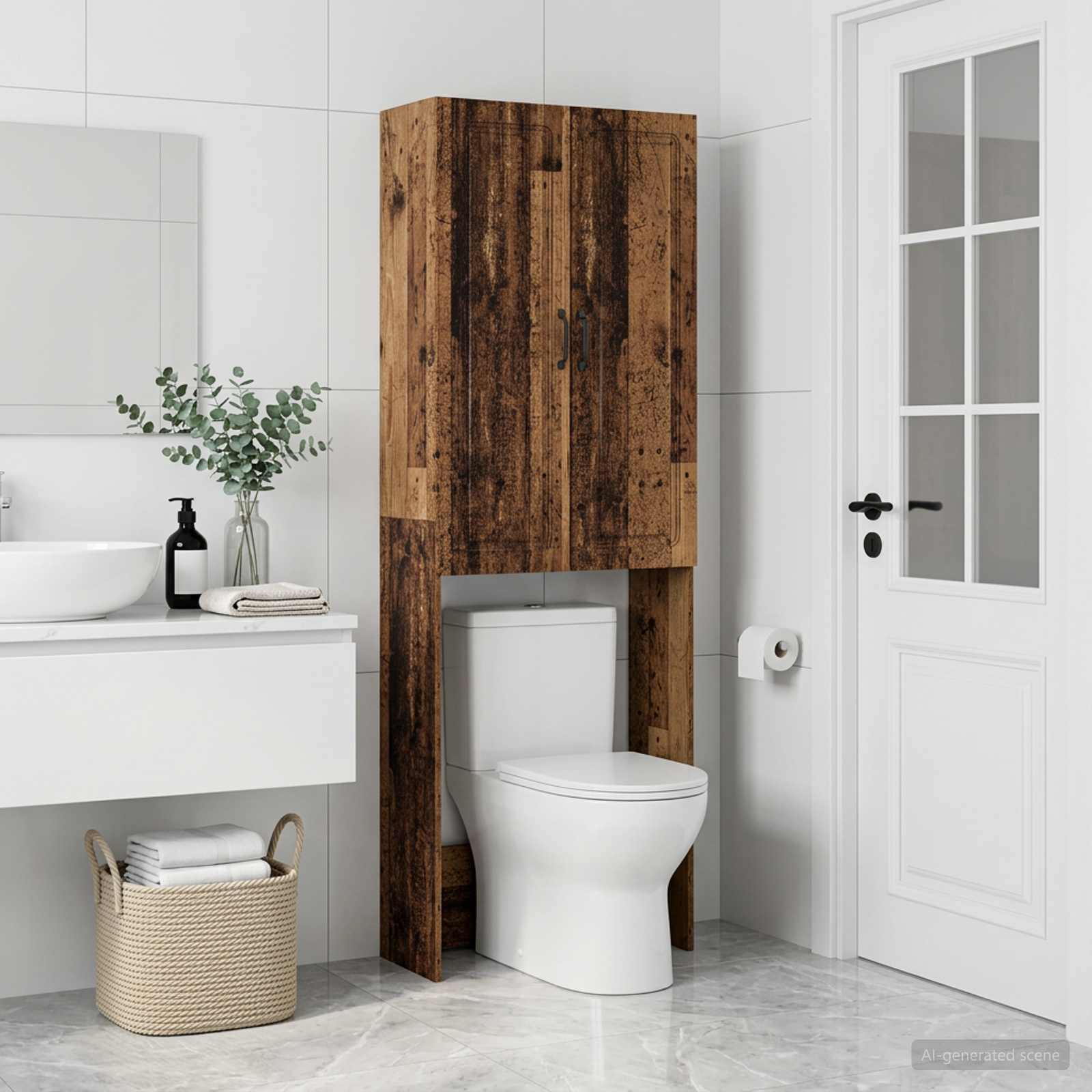 Toilettenschrank UTRECHT Altholz 66 x 25,5 x 190 cm