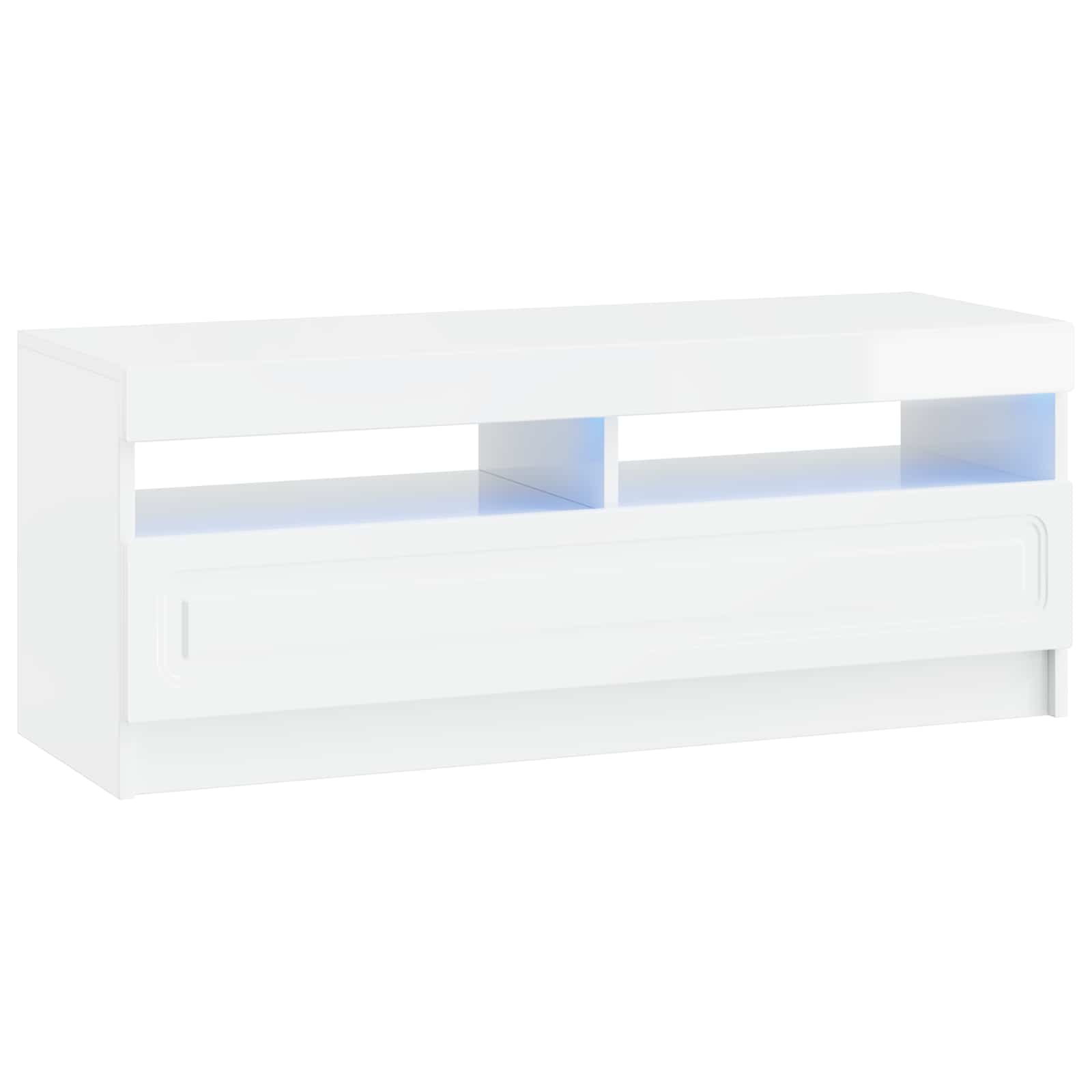LED-TV-Schrank Hochglanz Weiß Holzwerkstoff
