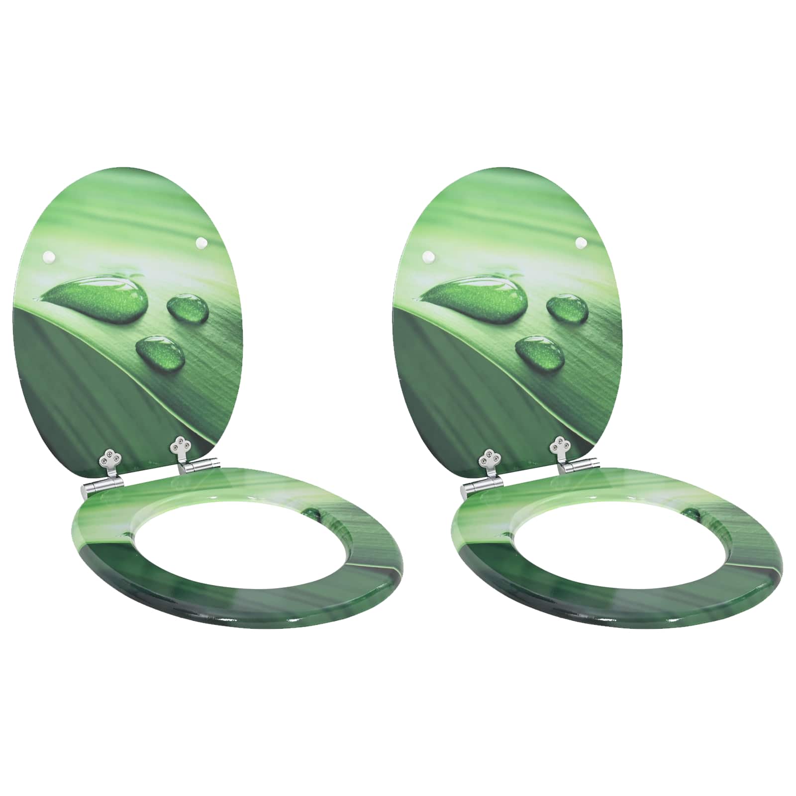 Soft-Close Toilet Seat 2 Stk. Grüner Tropfen 44 x 38 cm