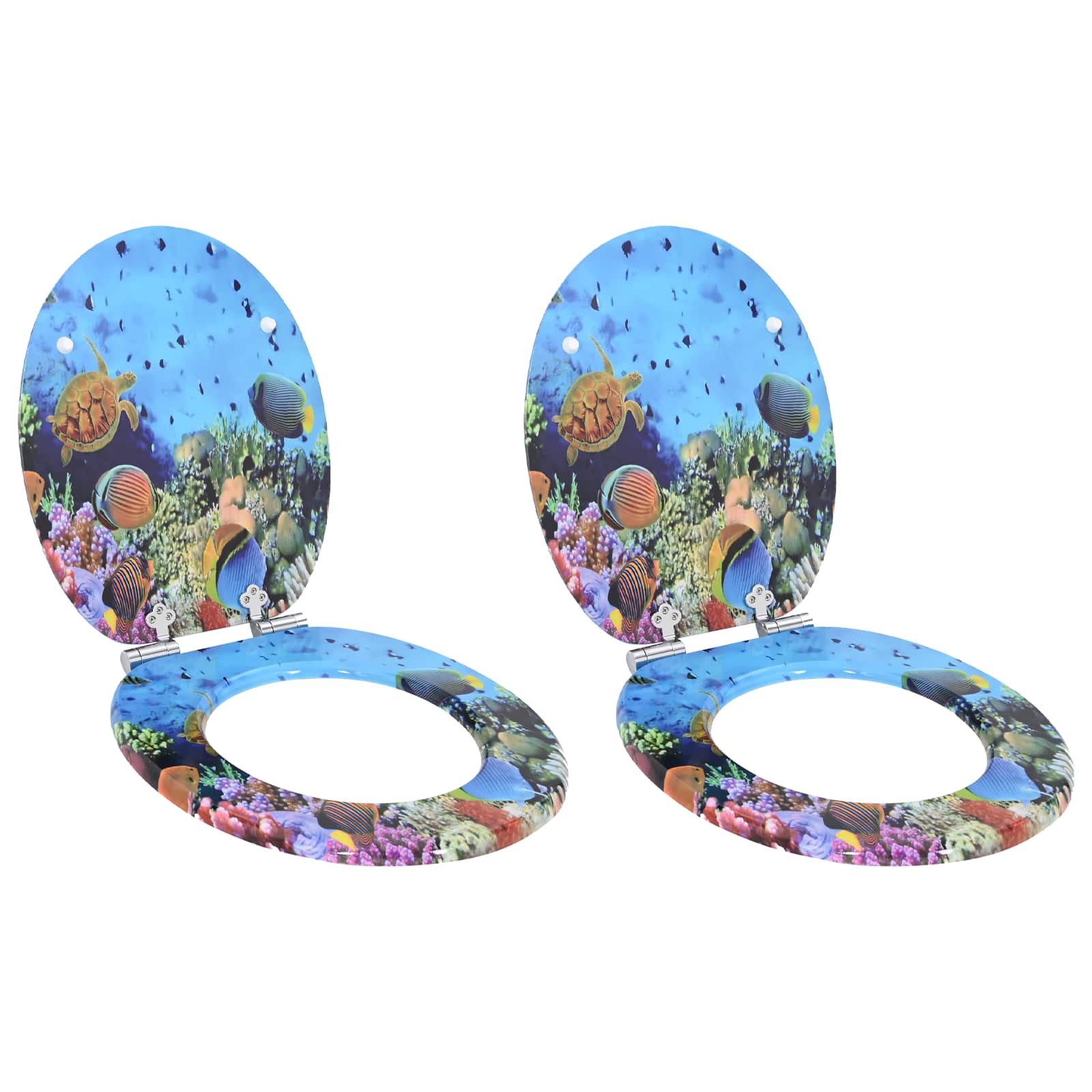 Soft-Close Toilet Seat 2 Stk. Tiefes Meeresblau 44 x 38 cm