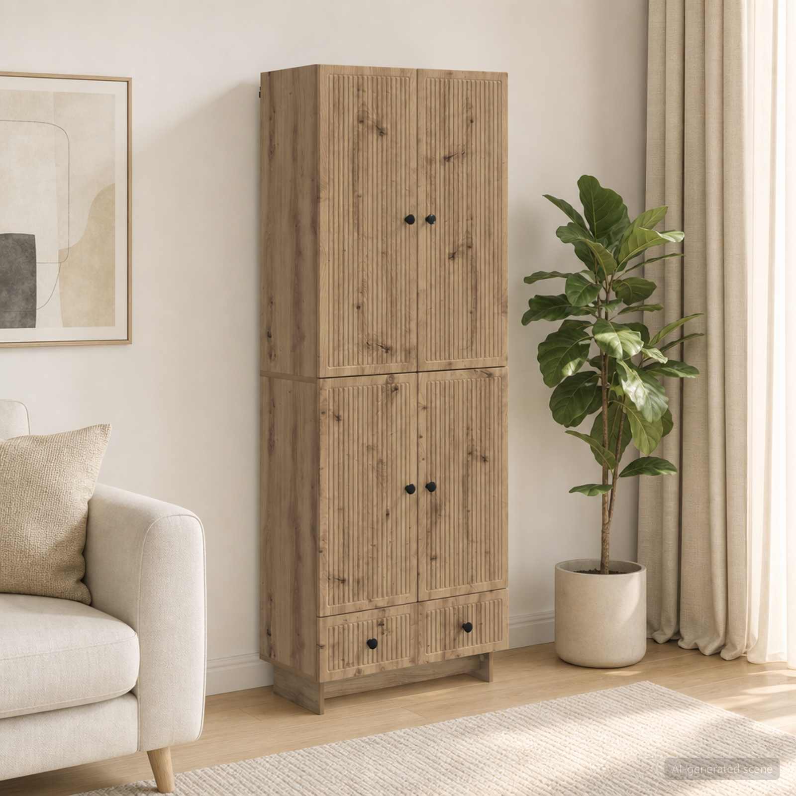 Schrankset 2 stk. Artisan-Eiche Holzwerkstoff
