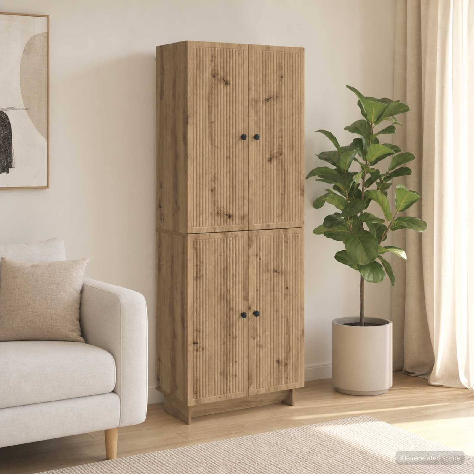 Schrankset 2 stk. Artisan-Eiche Holzwerkstoff