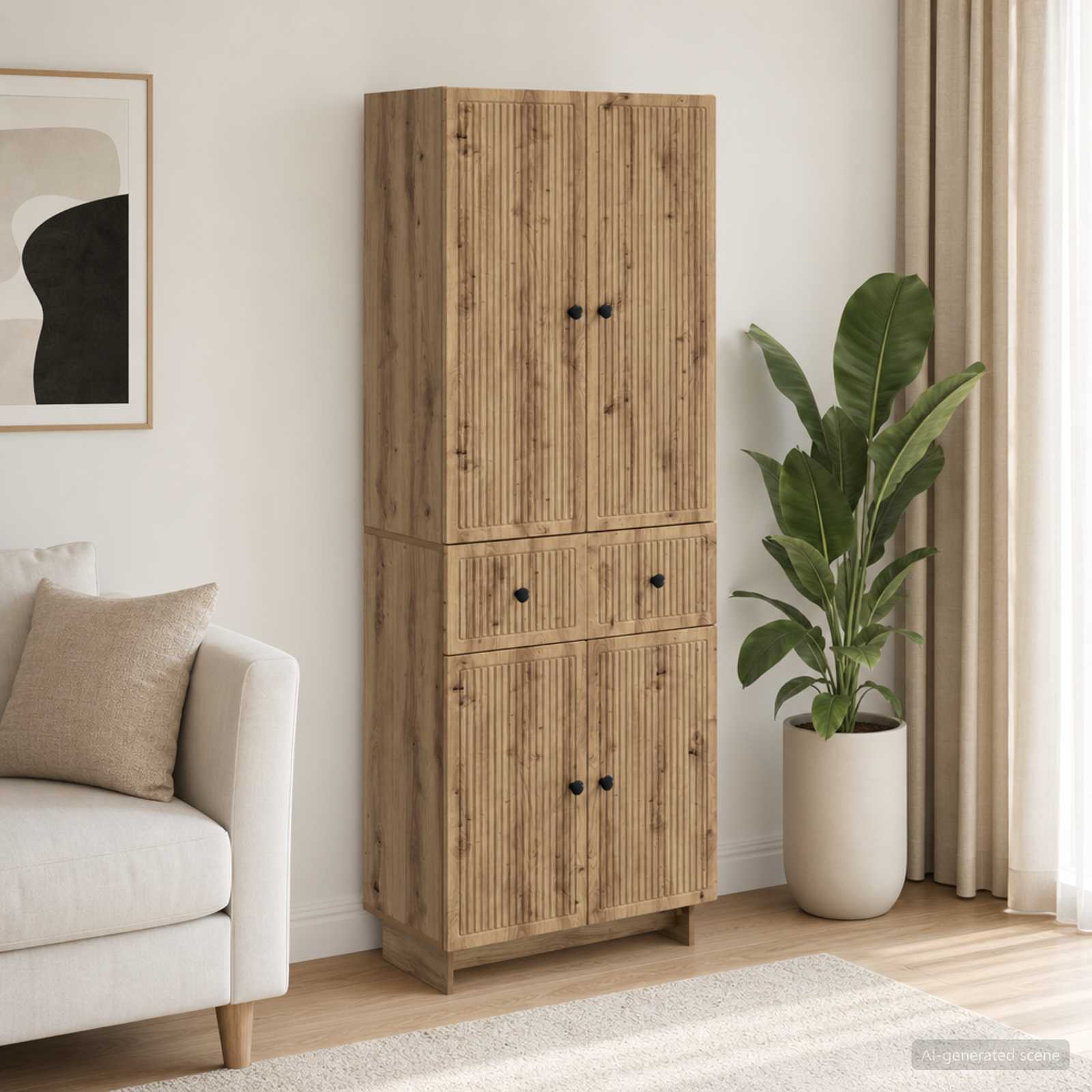 Schrankset 2 stk. Artisan-Eiche Holzwerkstoff