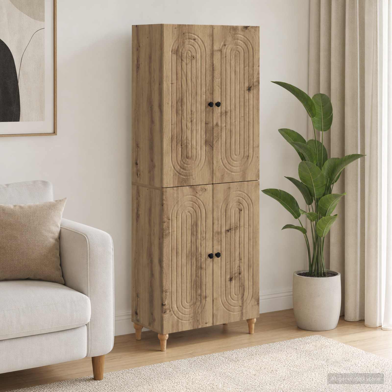 Schrankset 2 stk. Artisan-Eiche Holzwerkstoff