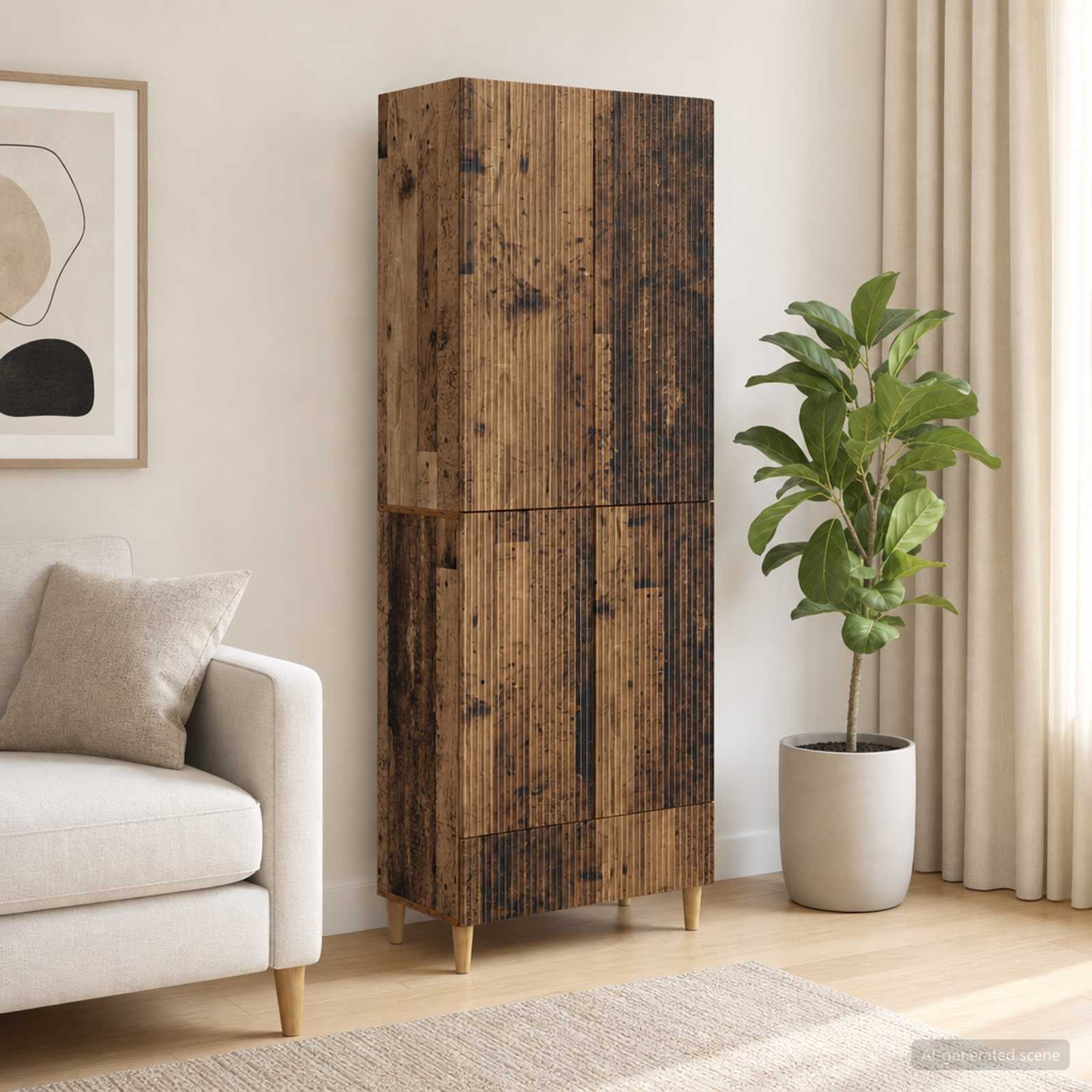 Schrankset 2 stk. Altholz Holzwerkstoff