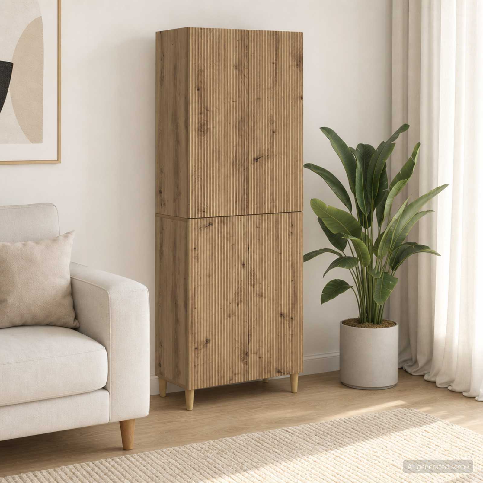 Schrankset 2 stk. Artisan-Eiche Holzwerkstoff