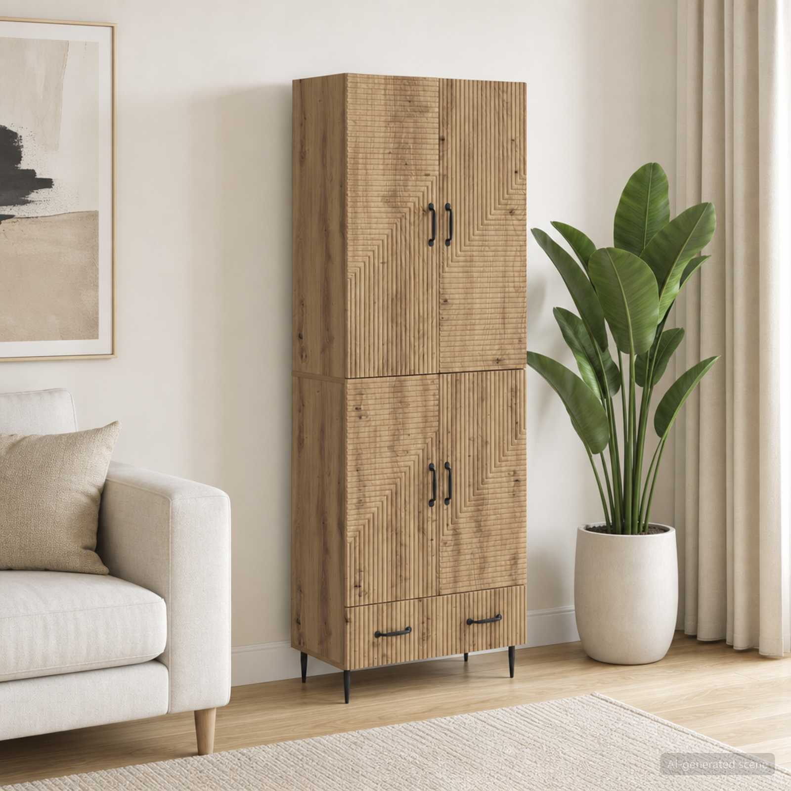 Schrankset 2 stk. Artisan-Eiche Holzwerkstoff