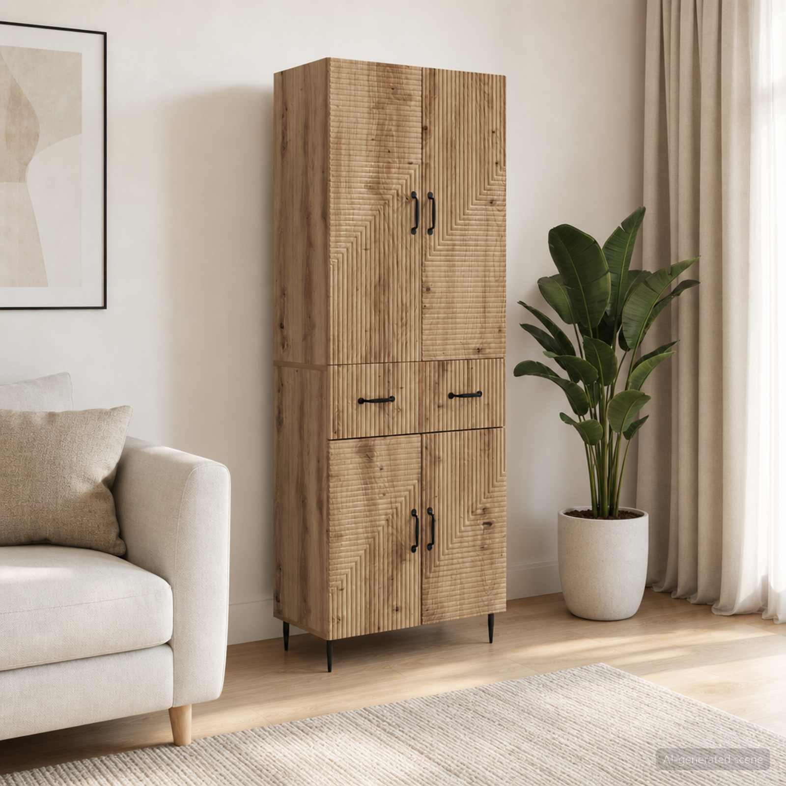 Schrankset 2 stk. Artisan-Eiche Holzwerkstoff