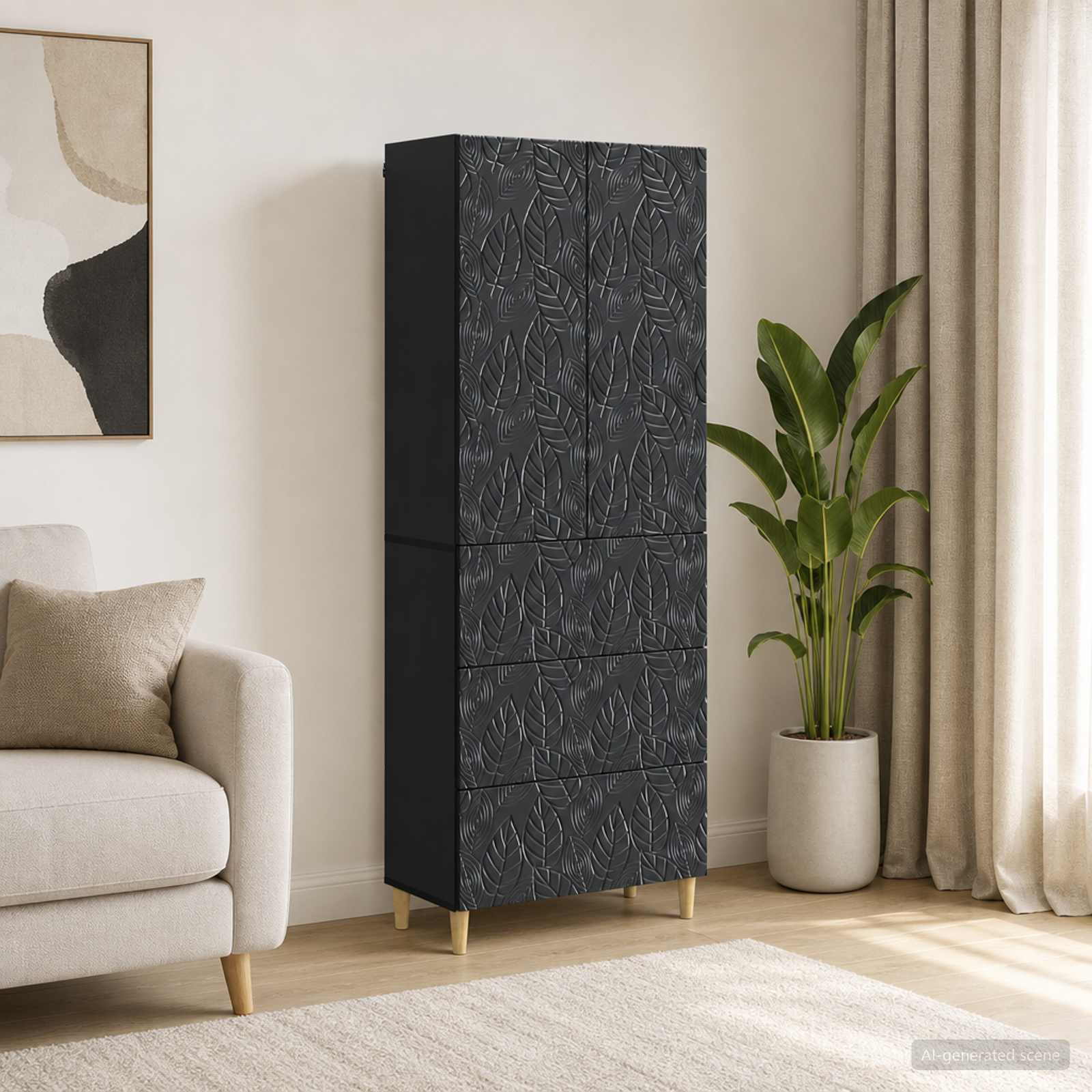 Schrankset 2 stk. 66 x 34,5 x 90 cm Holzwerkstoff Schwarz