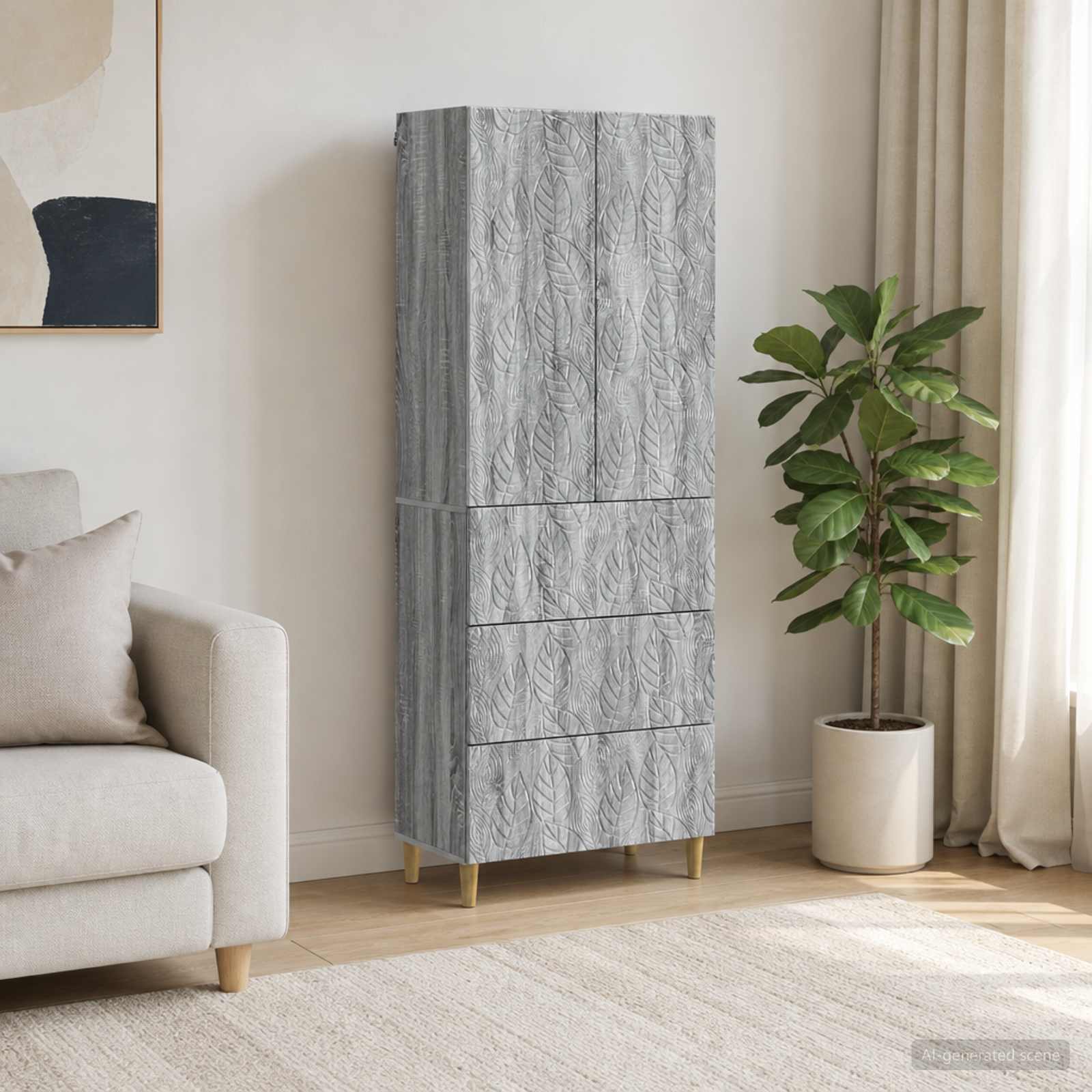 Schrankset 2 stk. 66 x 34,5 x 90 cm Holzwerkstoff Sonoma-Grau