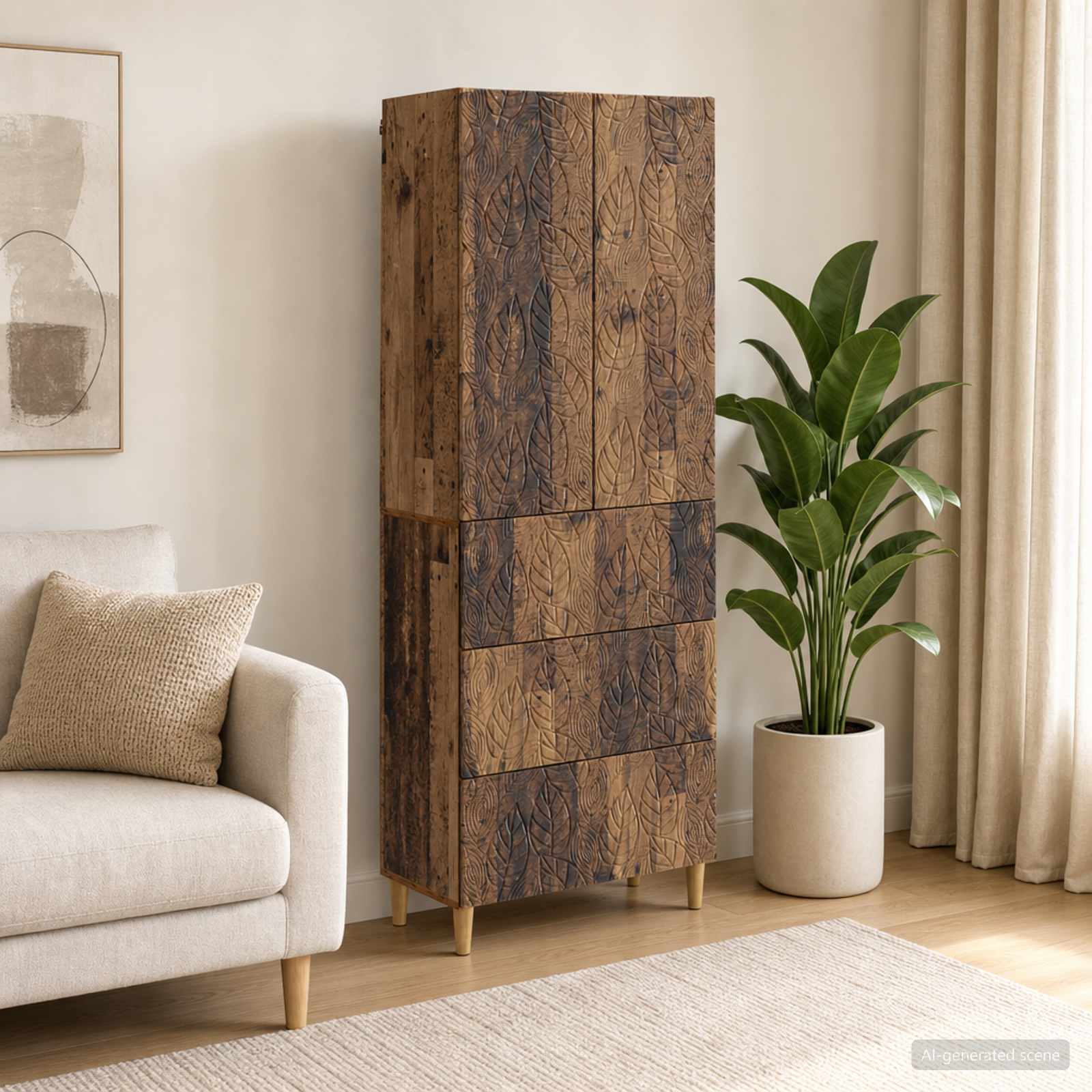 Schrankset 2 stk. 66 x 34,5 x 90 cm Holzwerkstoff Altholz