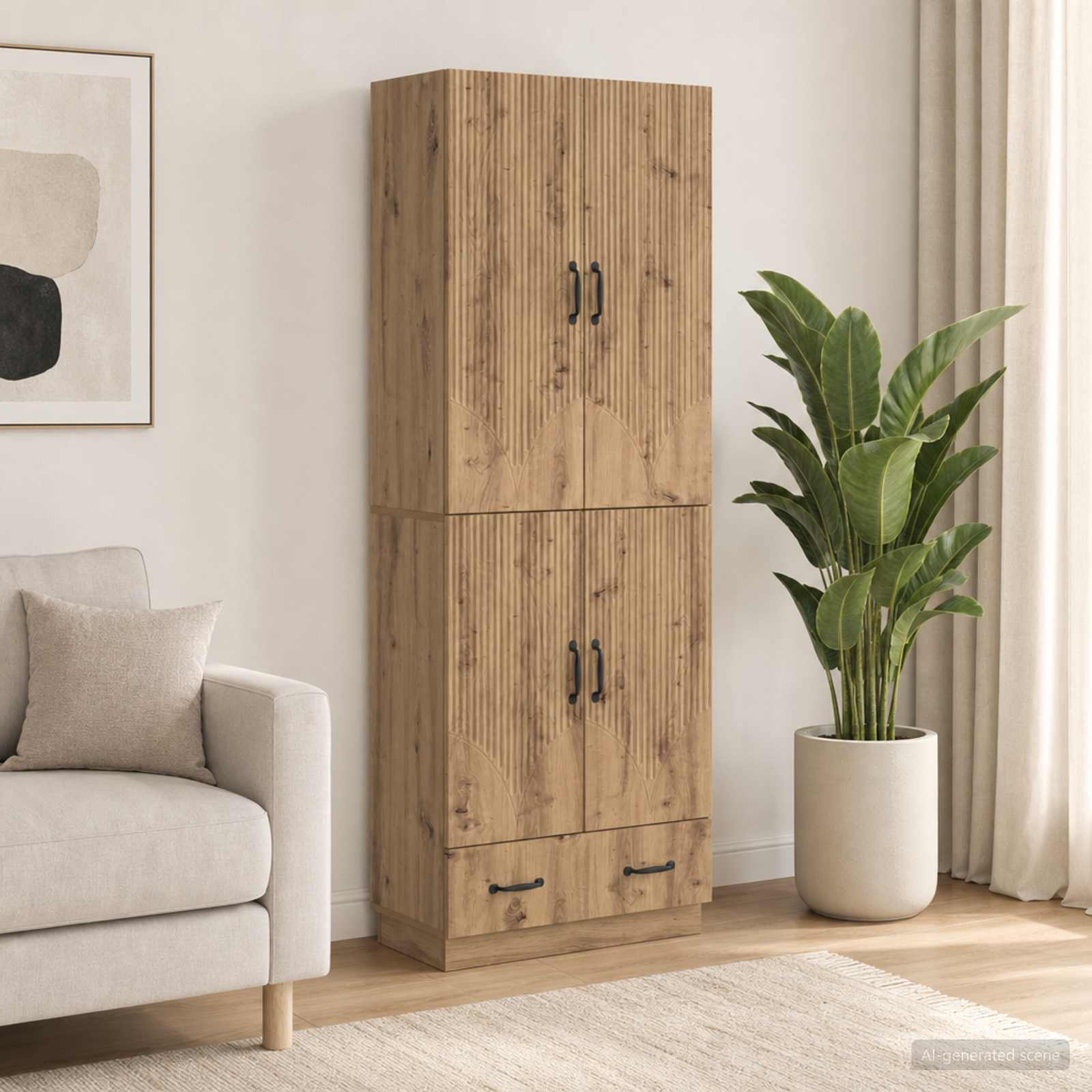 Schrankset 2 stk. Artisan-Eiche Holzwerkstoff